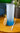 Vaso Vidrio Tapa Bamboo 16oz Azul