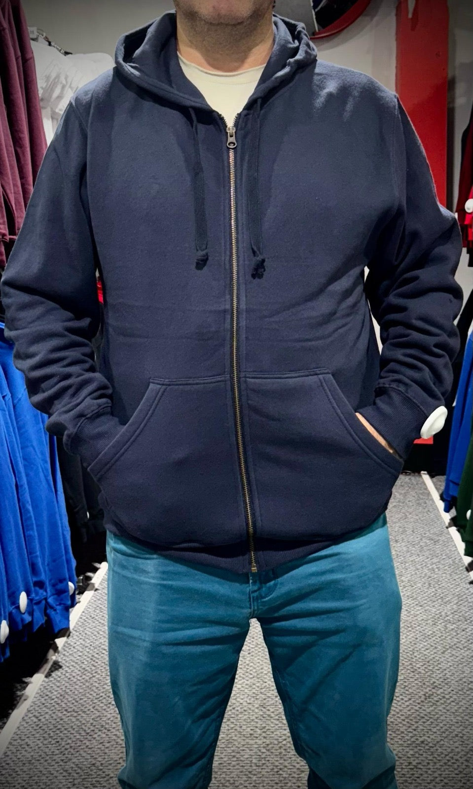 Poleron con Cierre Adulto Azul Marino