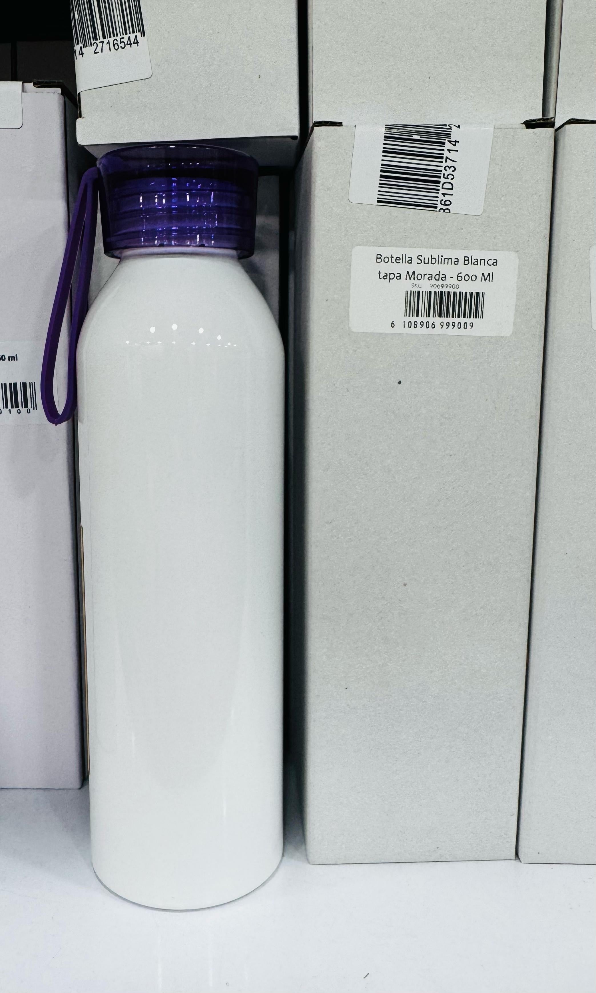 Botella Deportiva 650 ml Tapa Morada