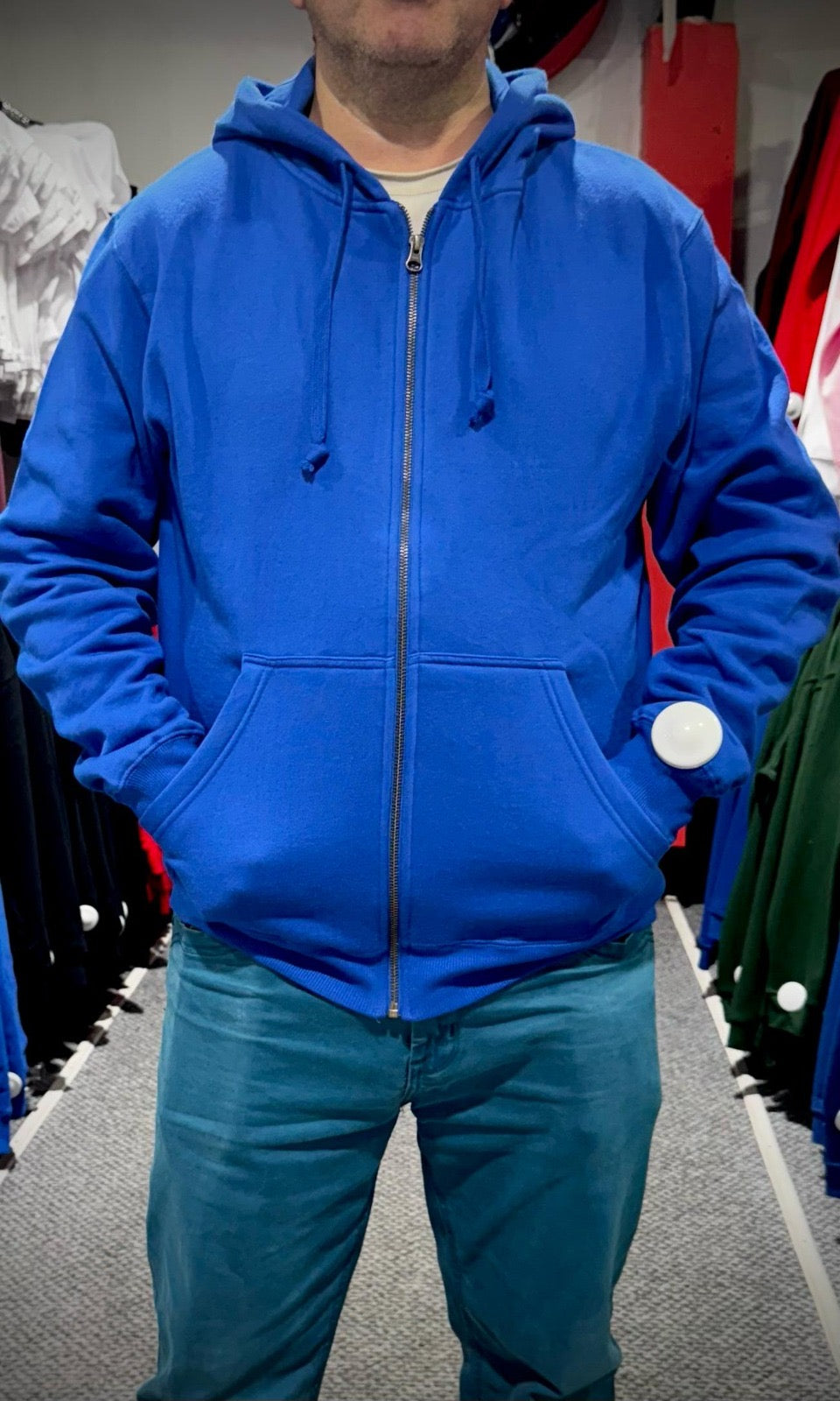 Poleron con Cierre Adulto Azul