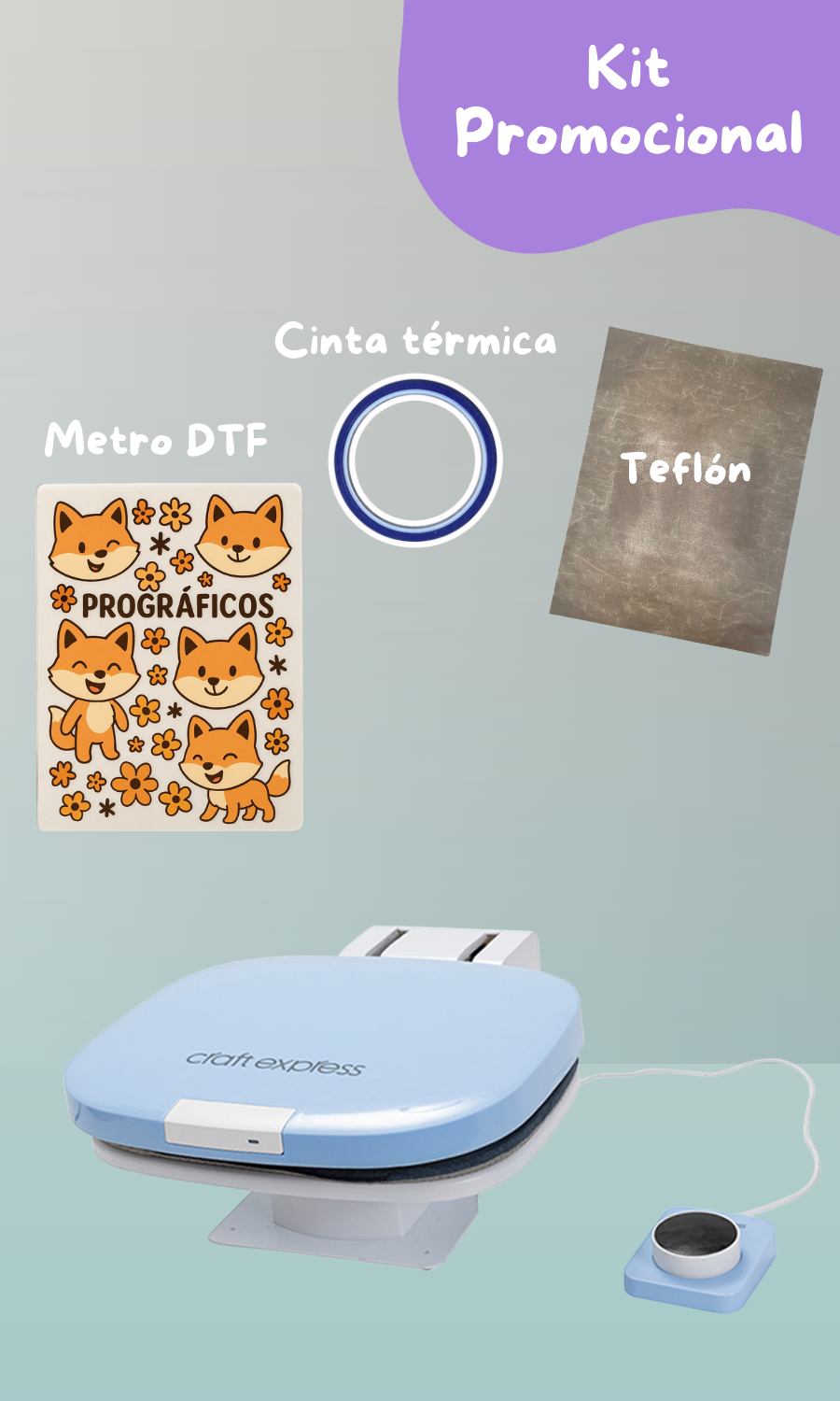 Kit: Estampadora Plana Craft 30x38 cm Automática