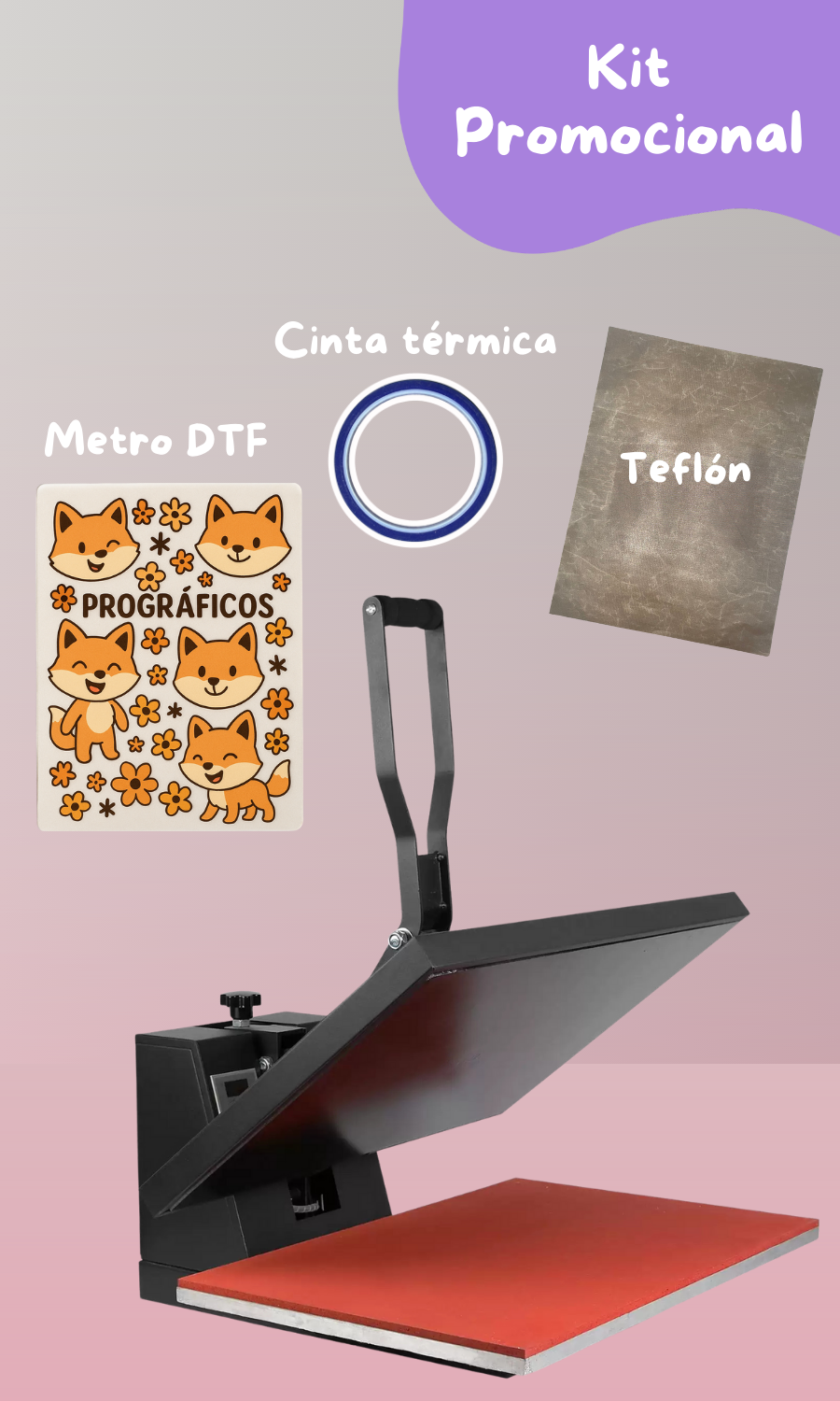 Kit: Estampadora Plana 40x60 cm