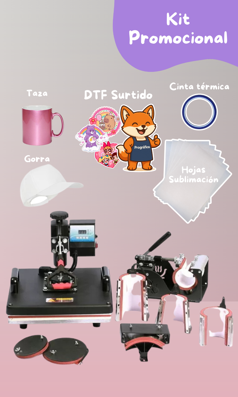 Kit: Estampadora Multiproposito 8 en 1