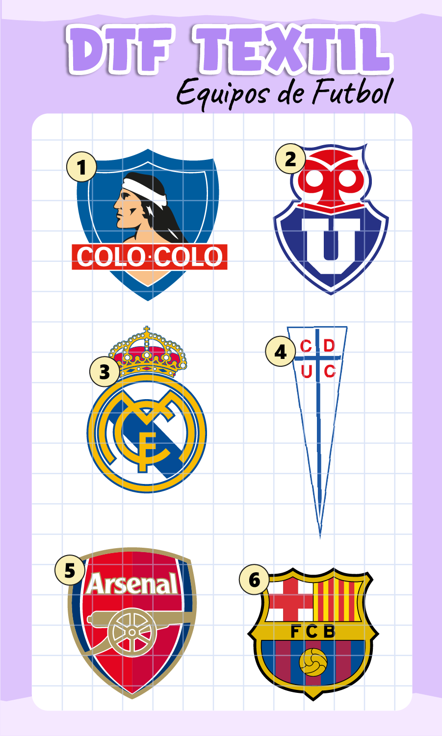 Parche DTF Equipos de Futbol