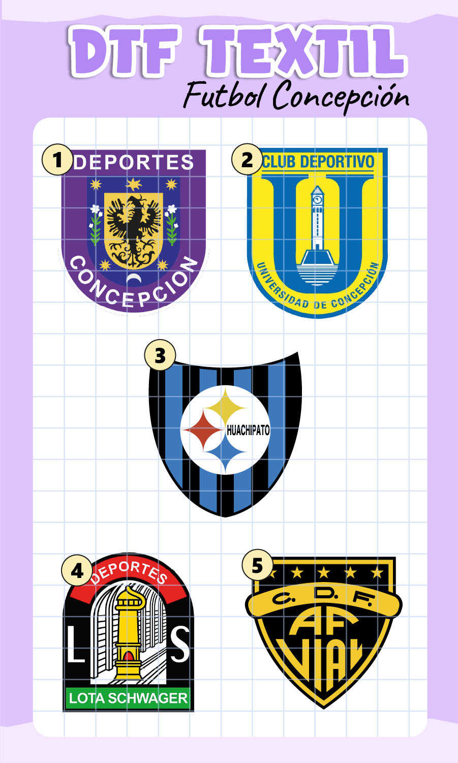 Parche DTF Futbol Equipos Concepción