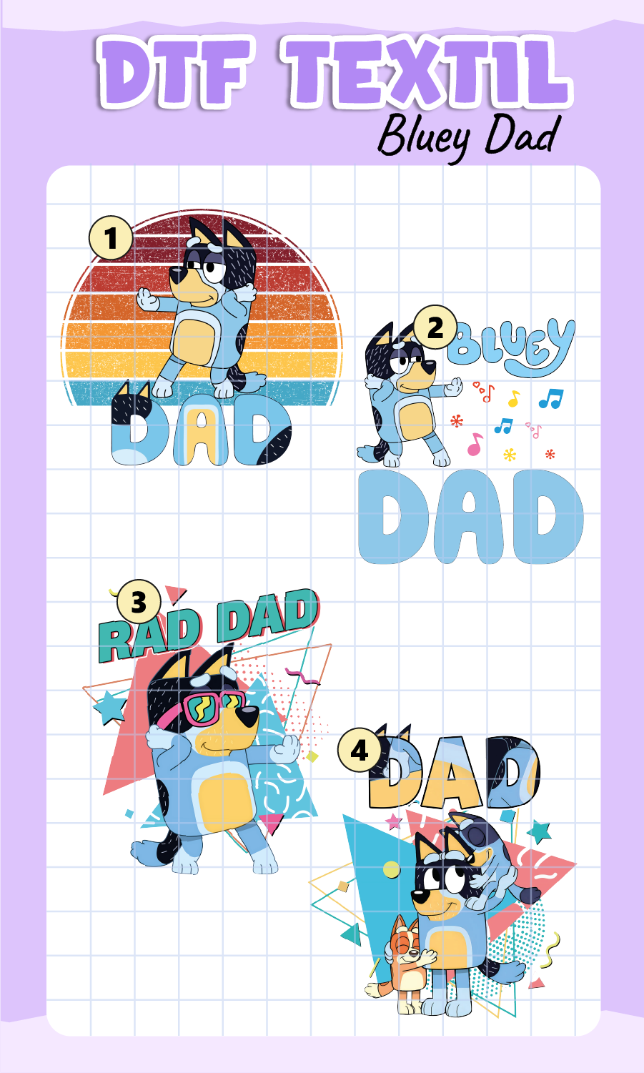Parche DTF Bluey Papá