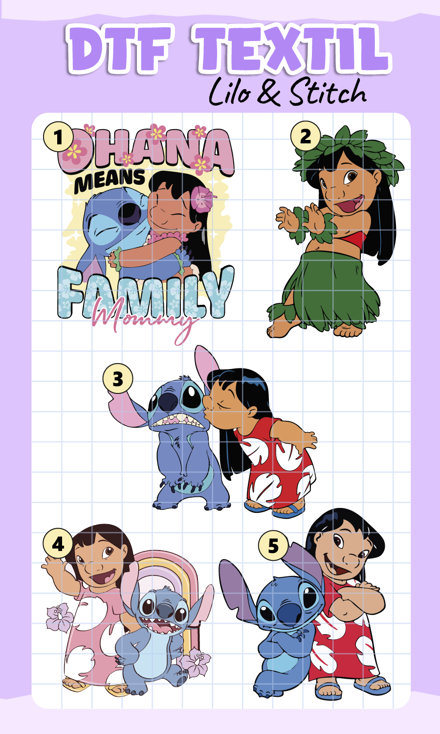 Parche DTF Lilo y Stich 2