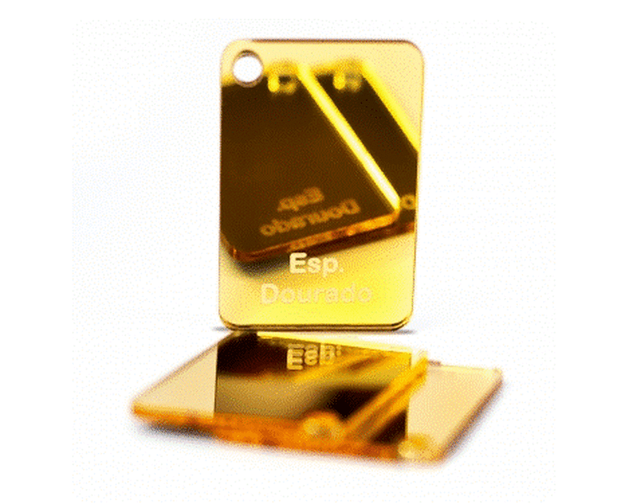 Acrílico 2 mm espejado oro 40x60 cm