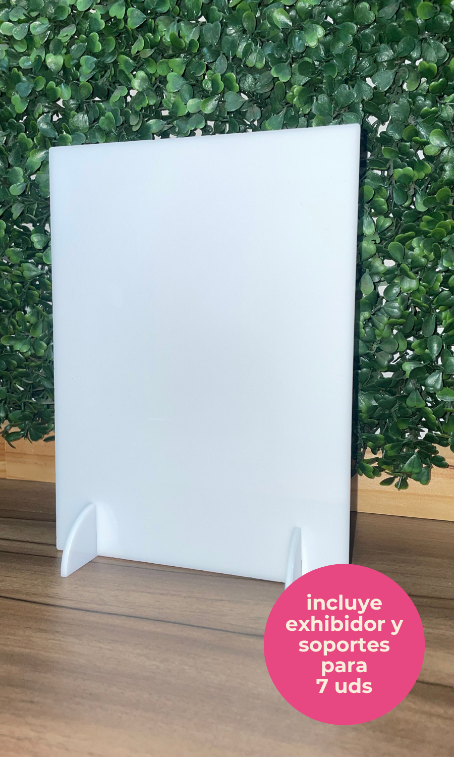Exhibidor de Acrílico Blanco A5 Sublimable – Set de 7 Unidades