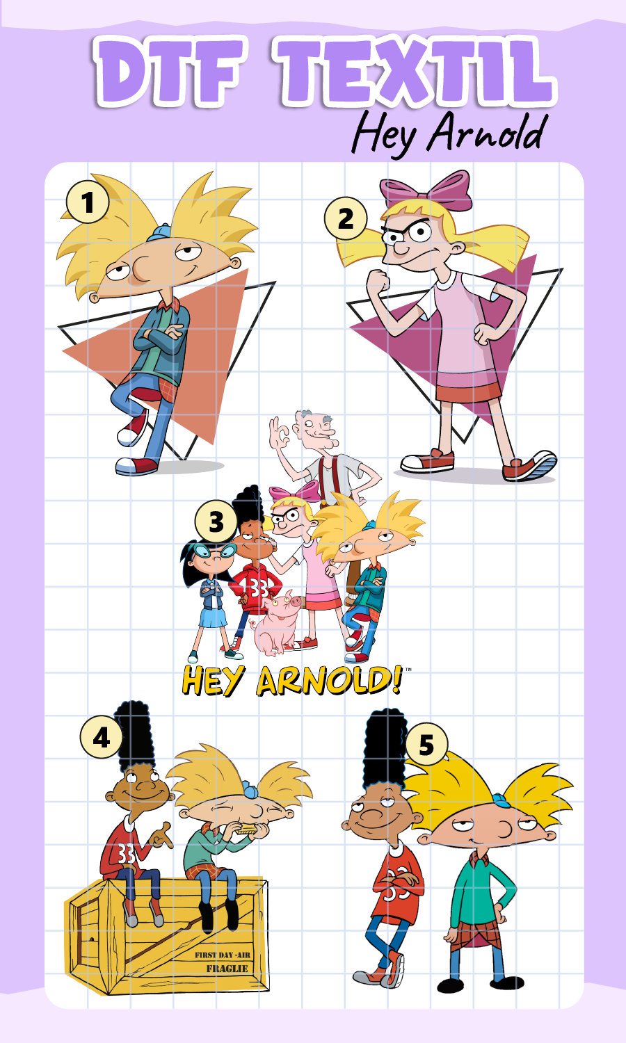 Parche DTF Hey Arnold