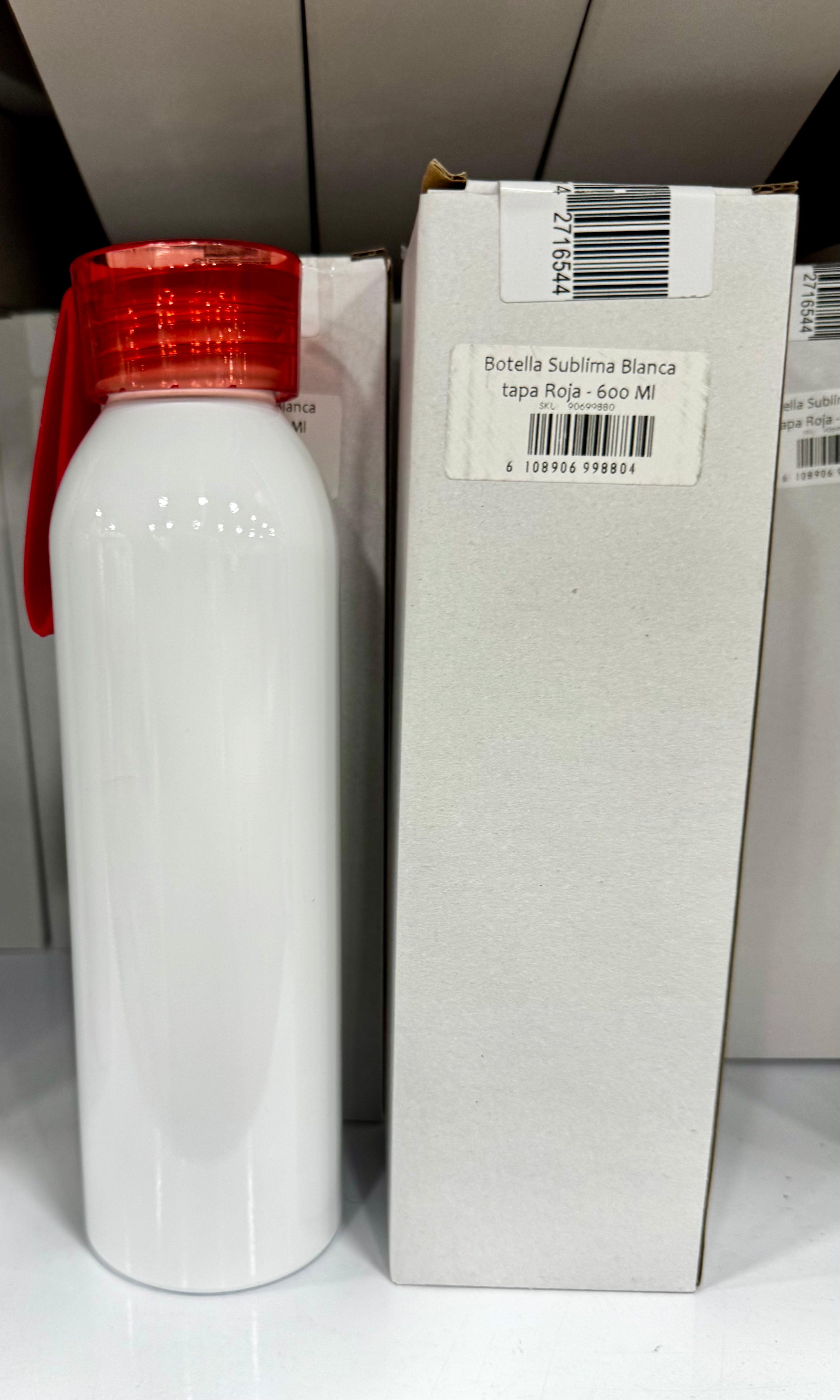 Botella Deportiva 650 ml Tapa Roja