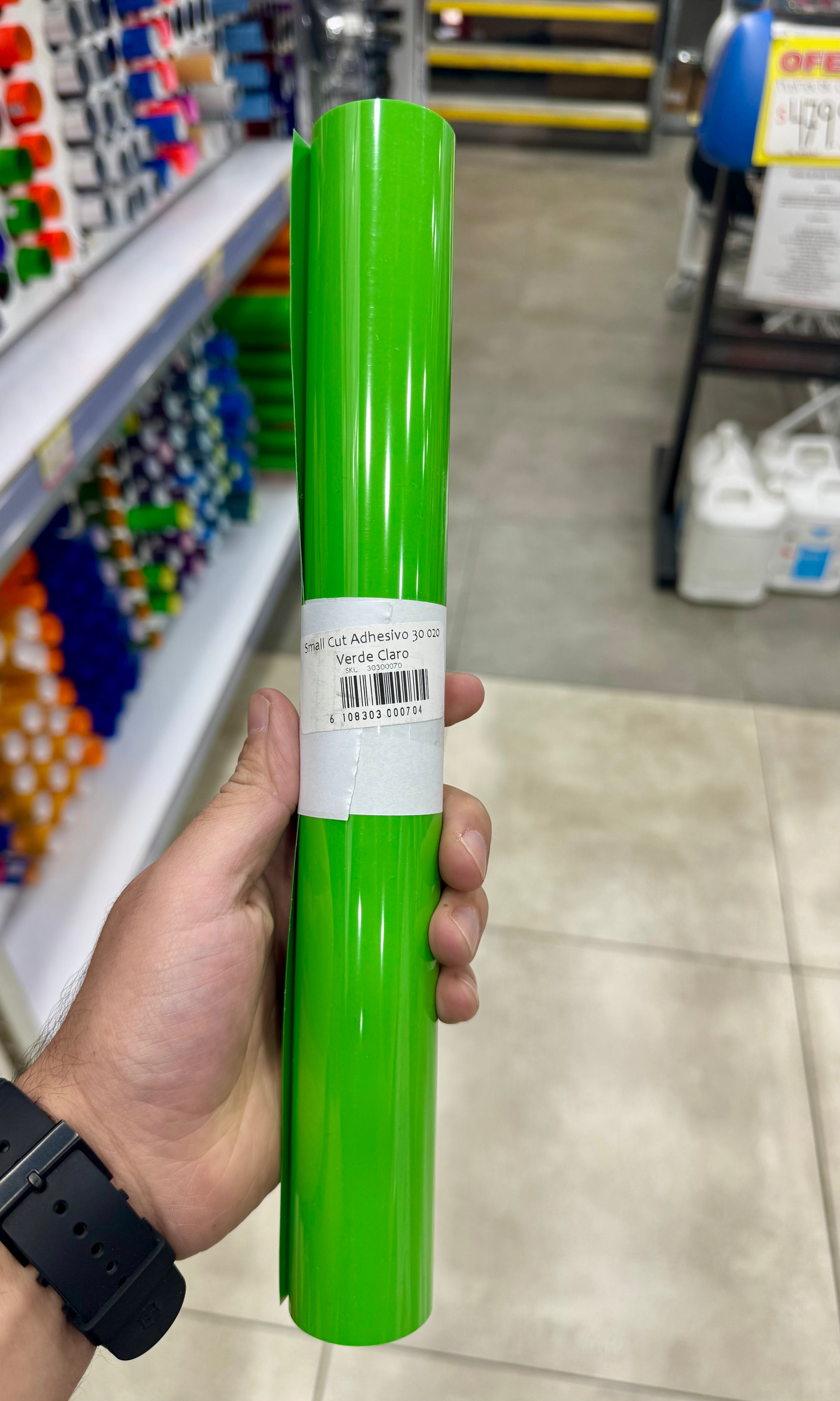 Vinilo Textil Adhesivo 30x100 cm Verde Claro