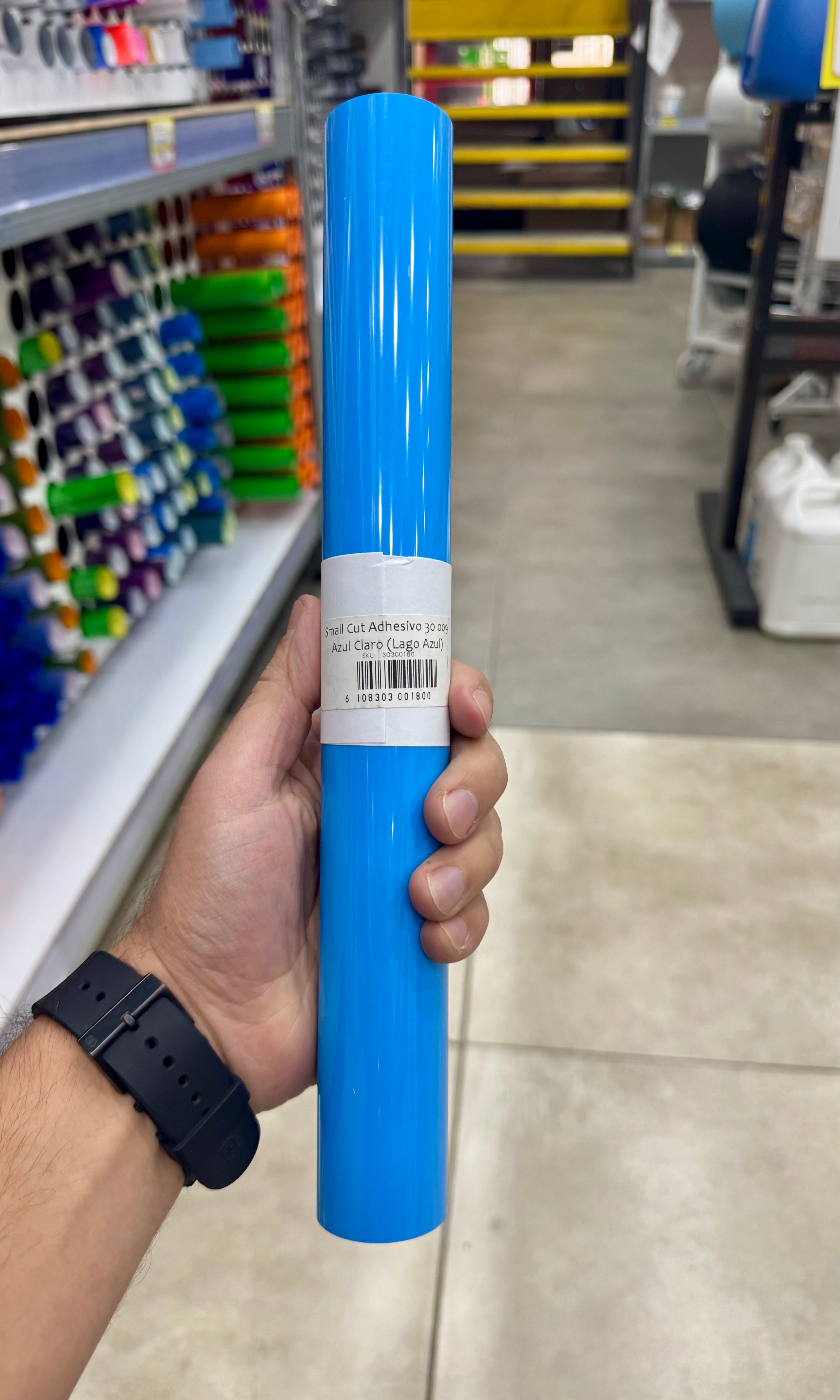 Vinilo Textil Adhesivo 30x100 cm Azul Claro