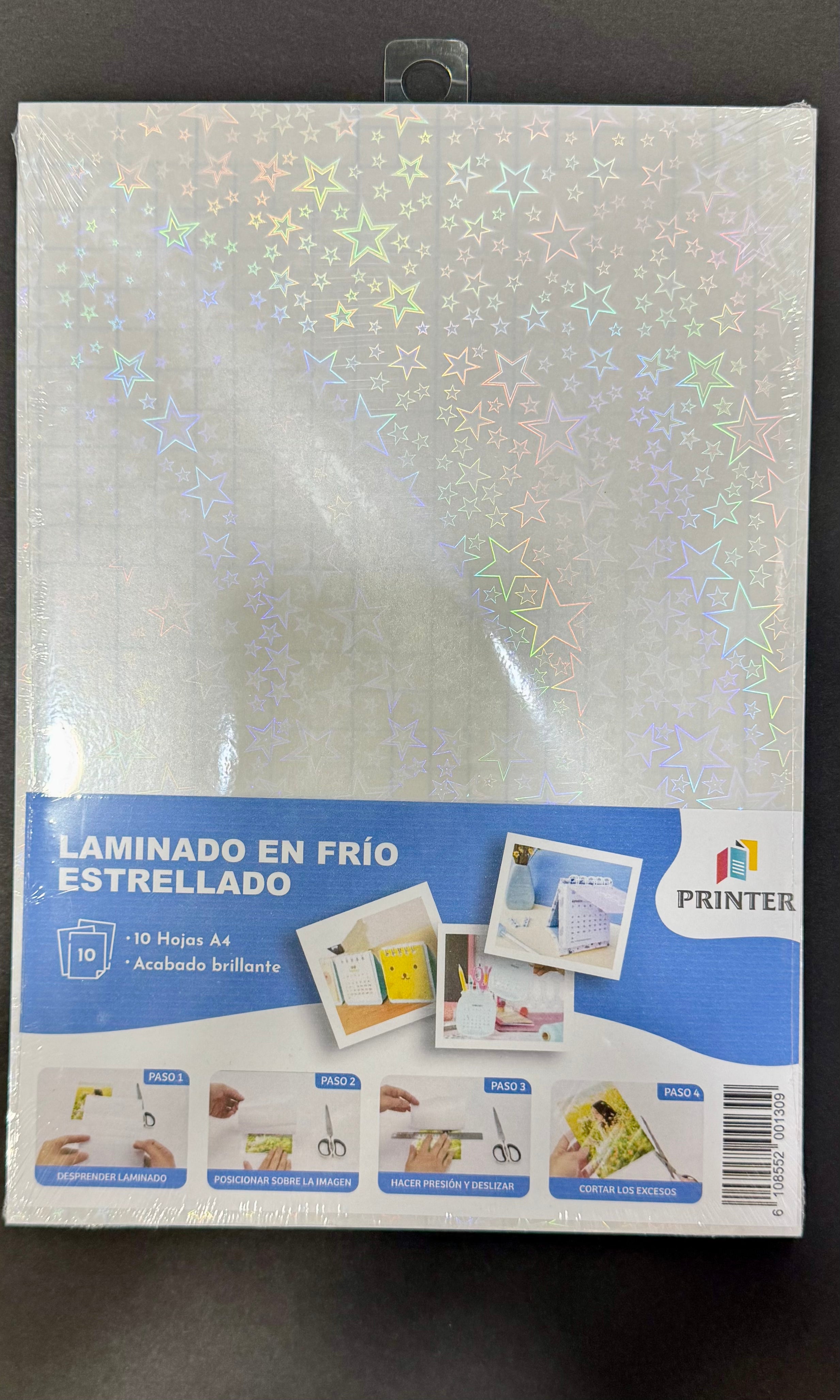 Laminado en Frío Holográfico Estrellado A4 10 hjs