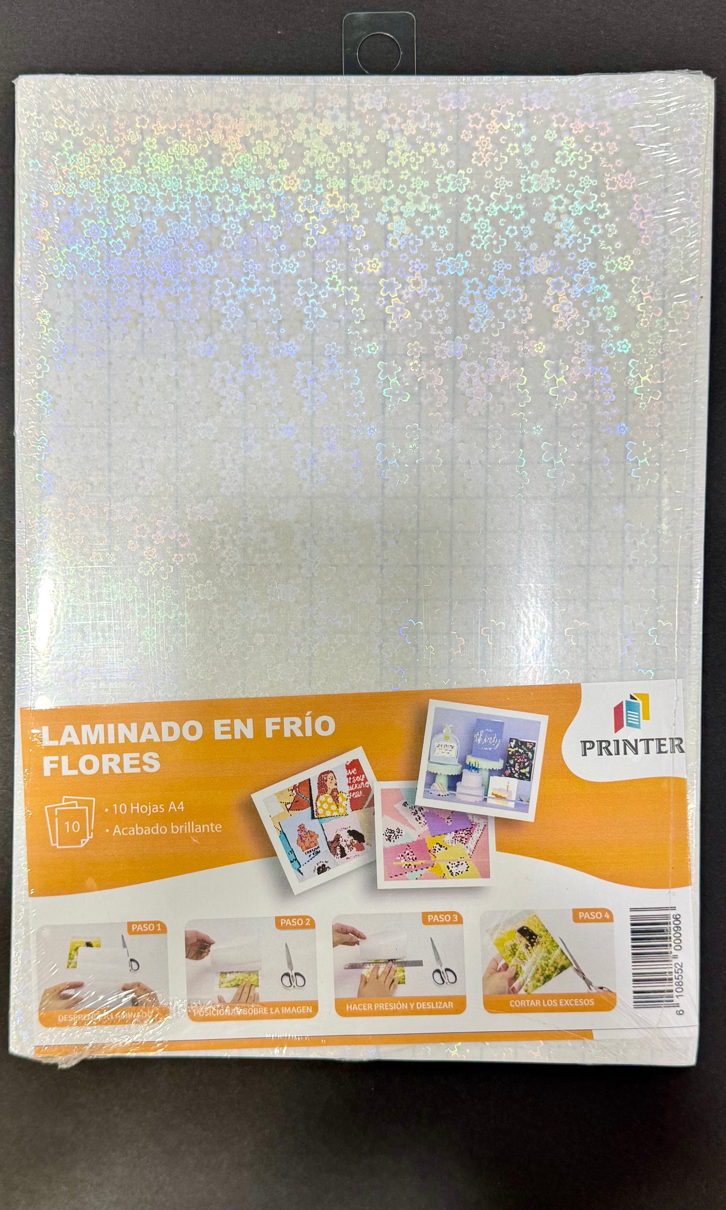Laminado en Frío Holográfico Flores A4 10 hjs