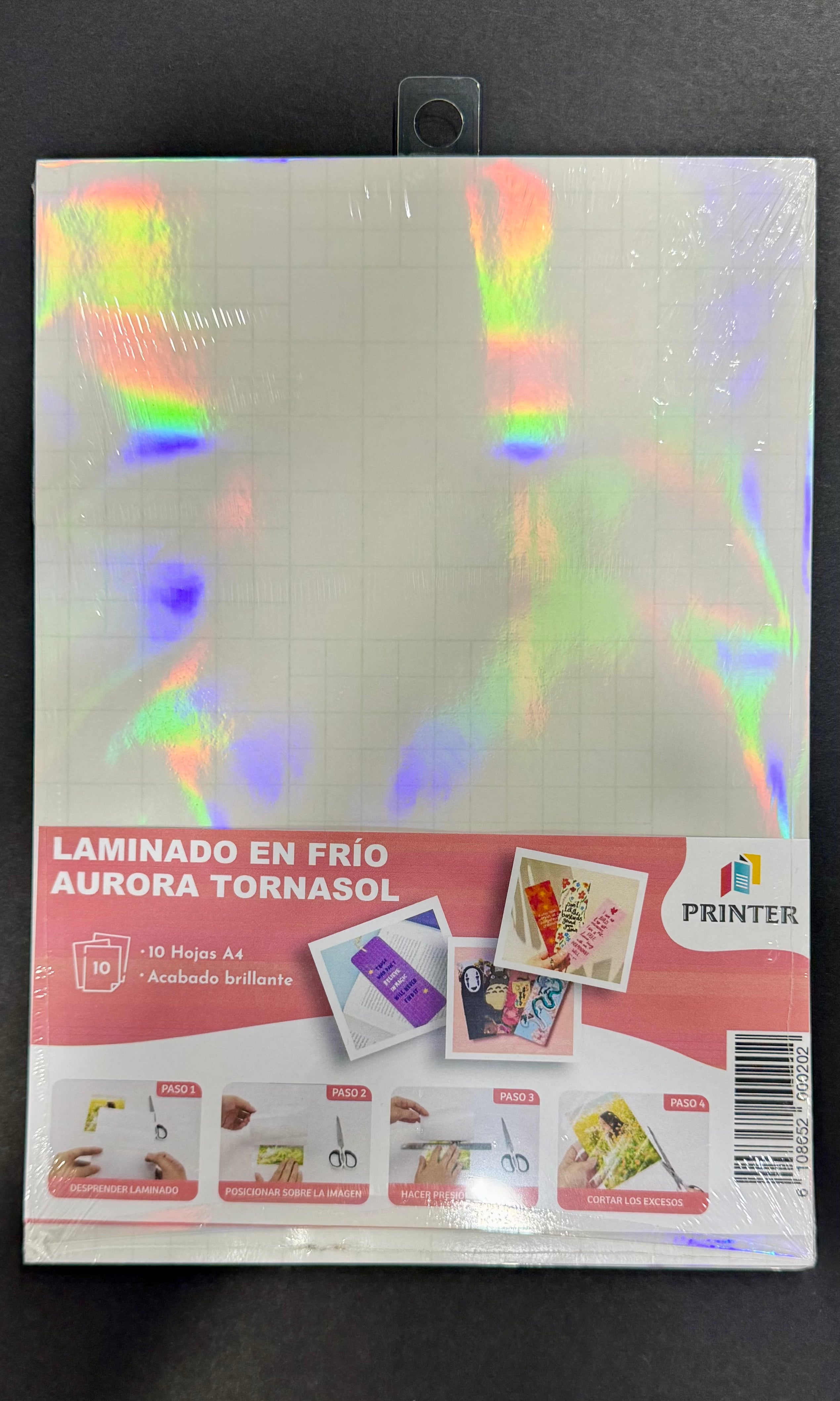 Laminado en Frío Holográfico Tornasol A4 10 hjs