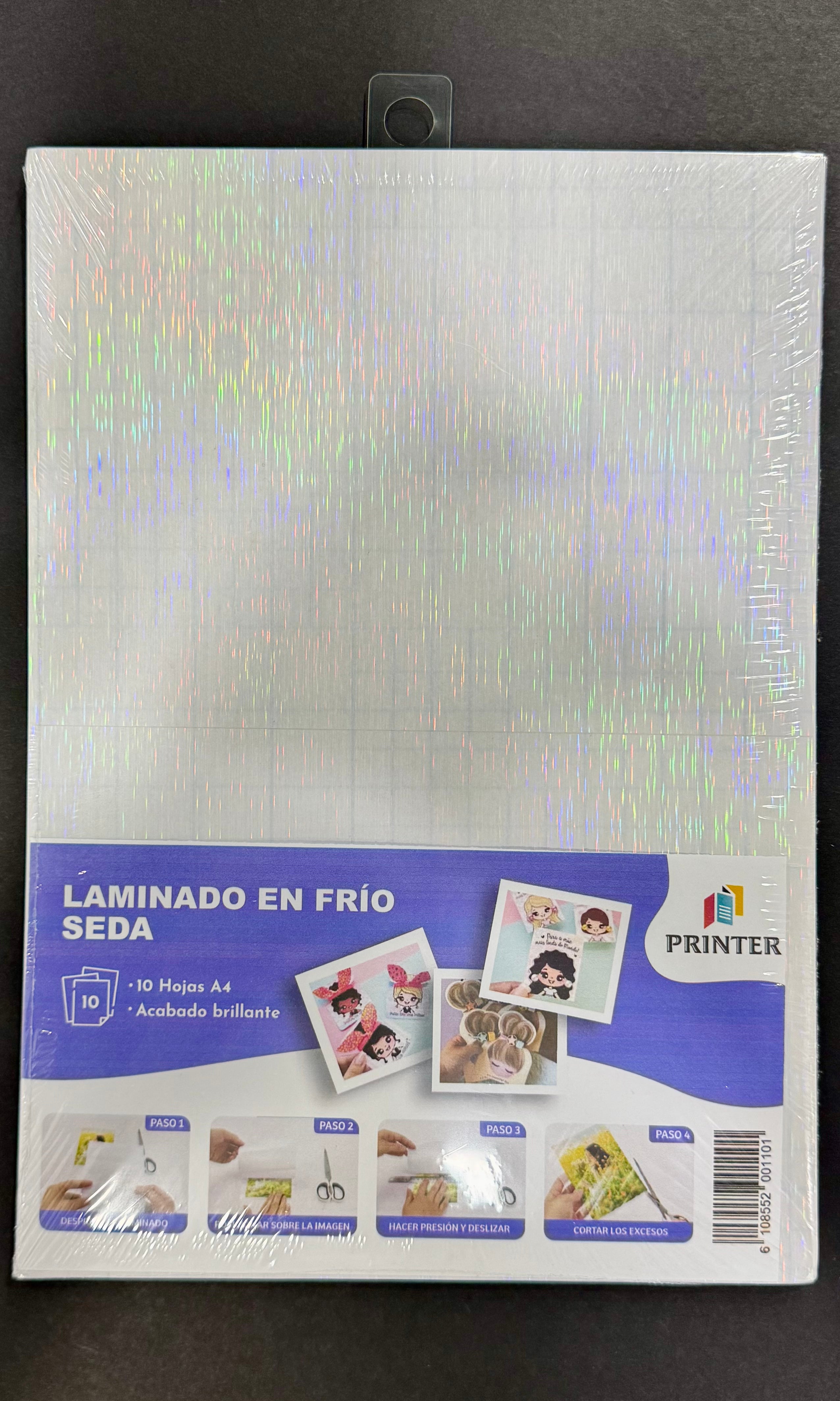 Laminado en Frío Holográfico Seda A4 10 hjs