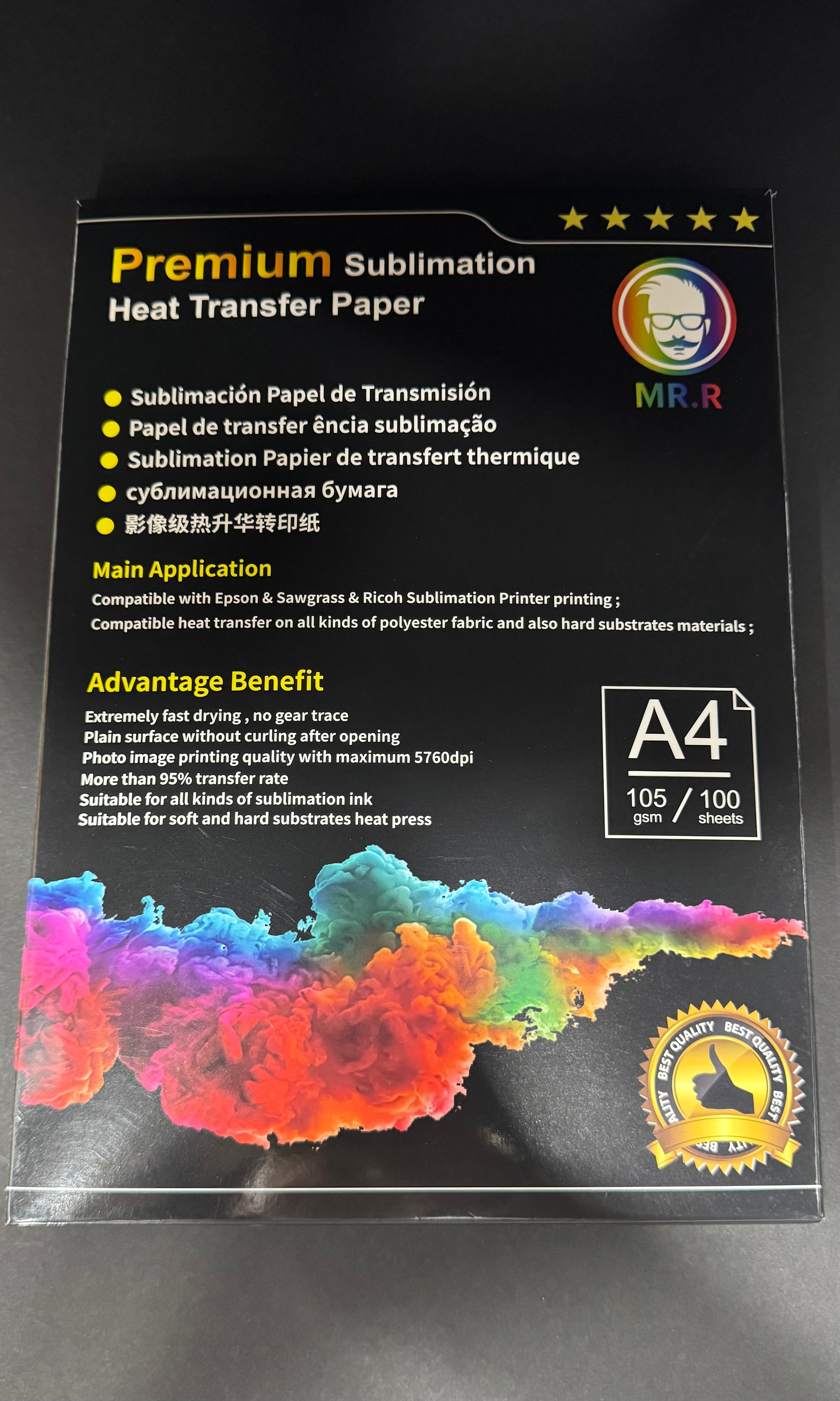 Papel Sublimación Premium Made In USA A4x100 hjs