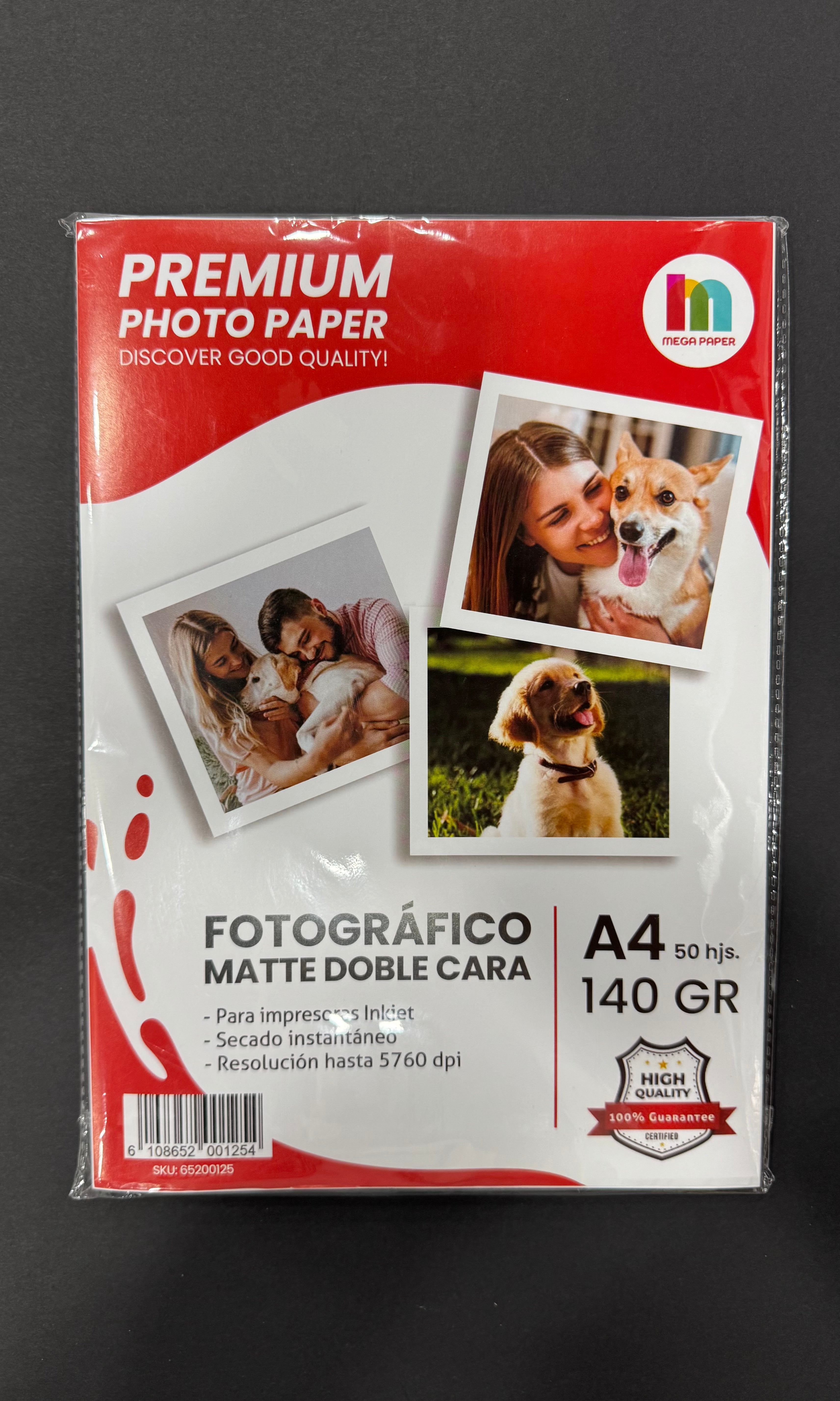 Papel Fotográfico Opaco Doble Cara A4 140 grs