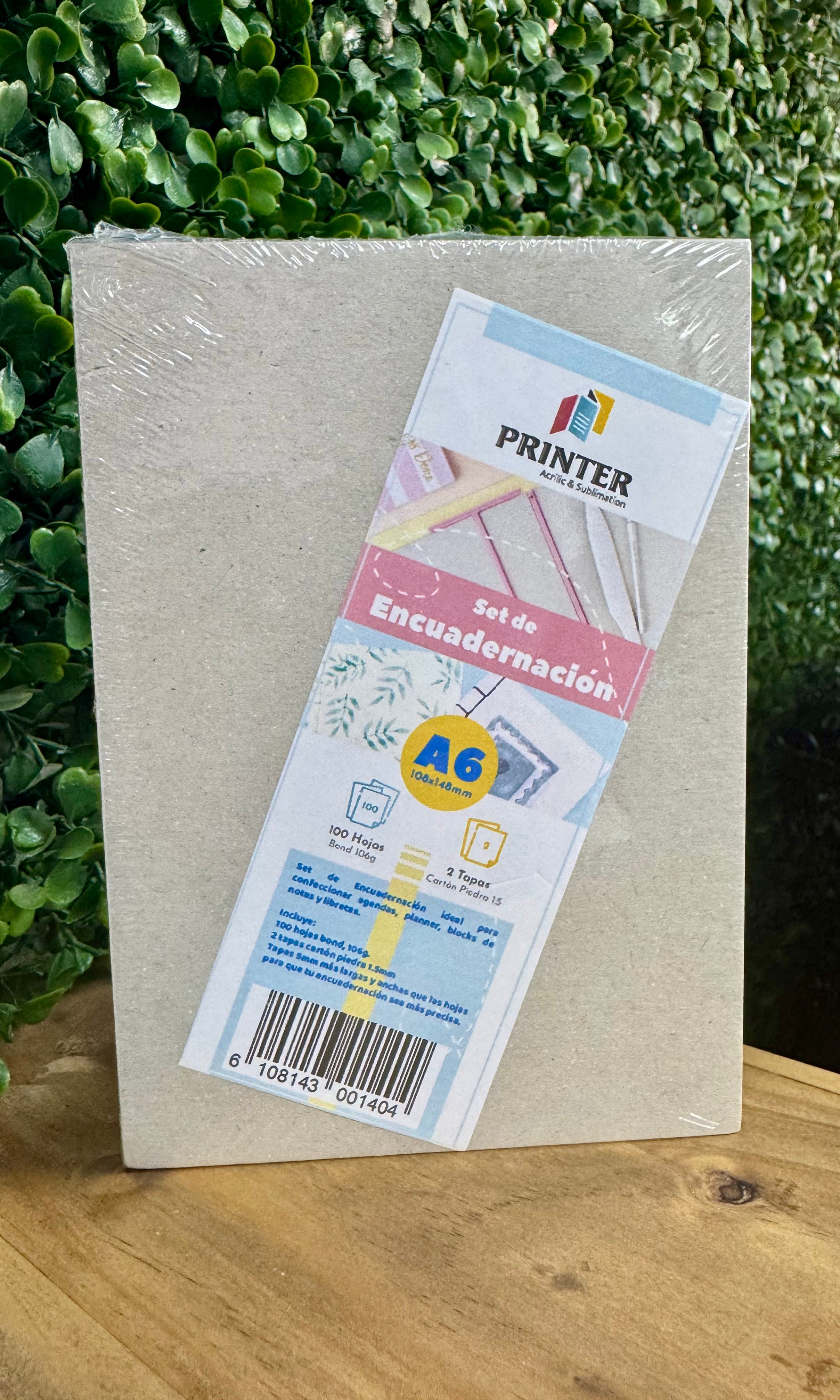 Pack 100 hjs Papel+2 Tapas Piedra A6