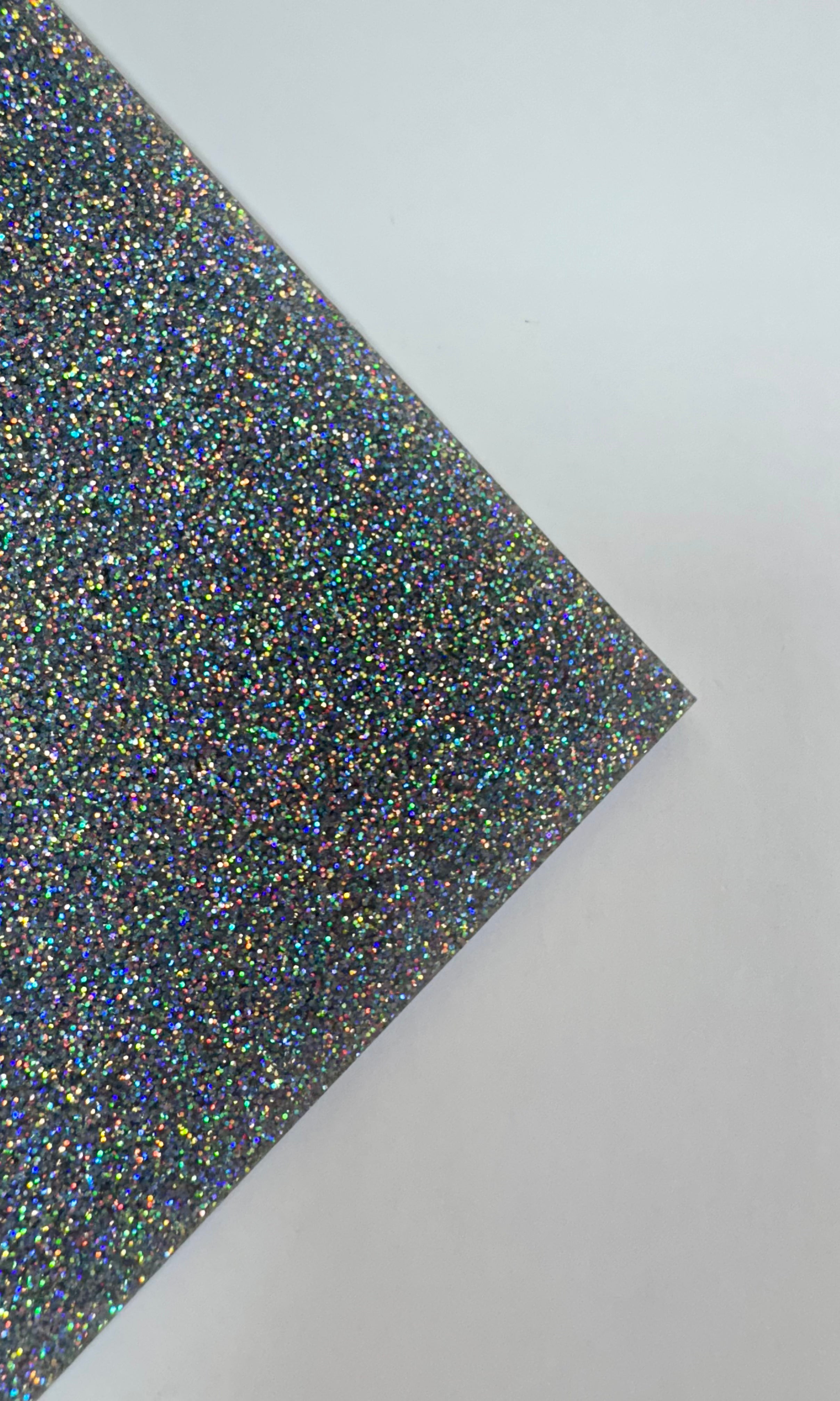 Acrílico 3 mm glitter plateado 40x60 cm