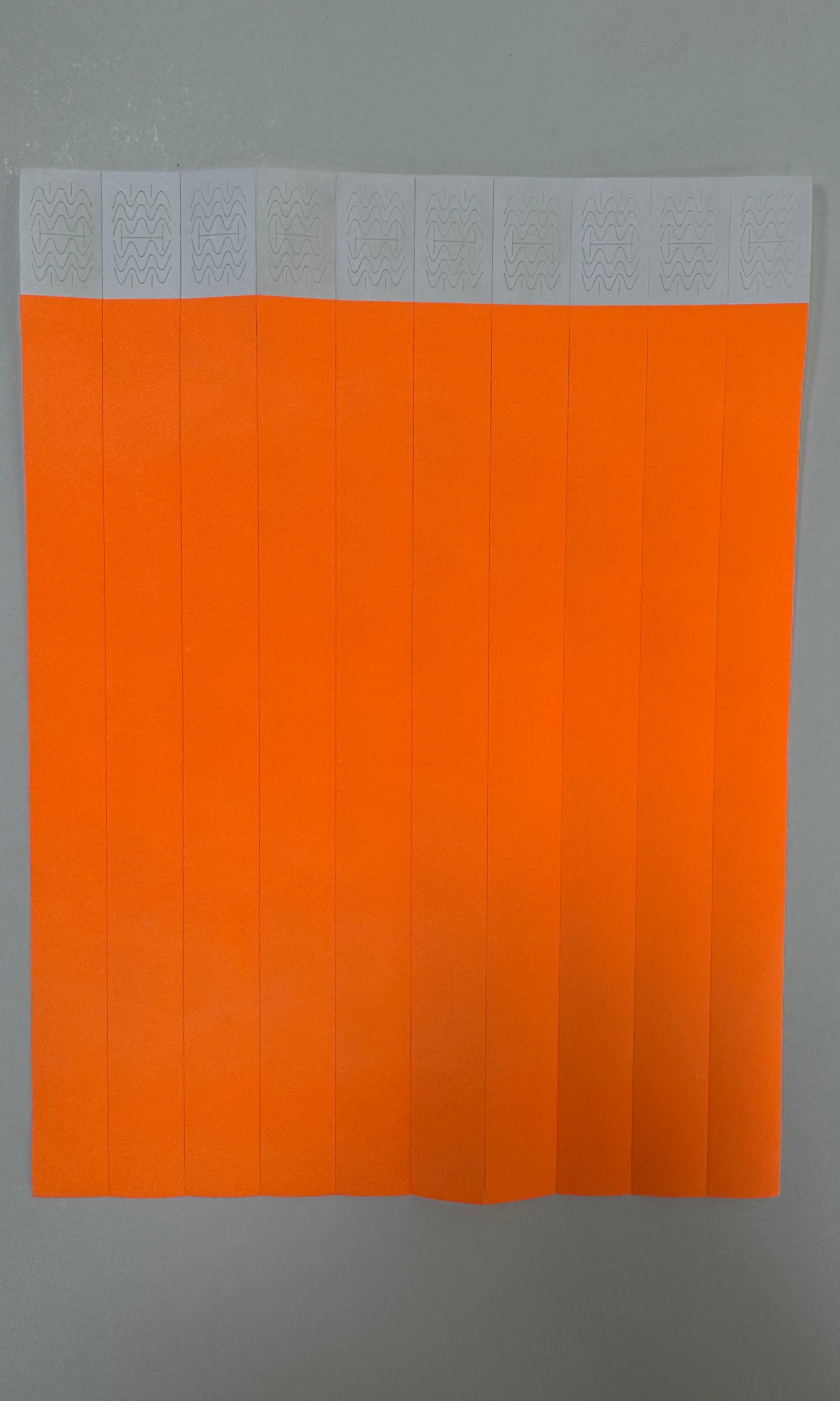 Pulsera Tyvek 100 uds Naranja
