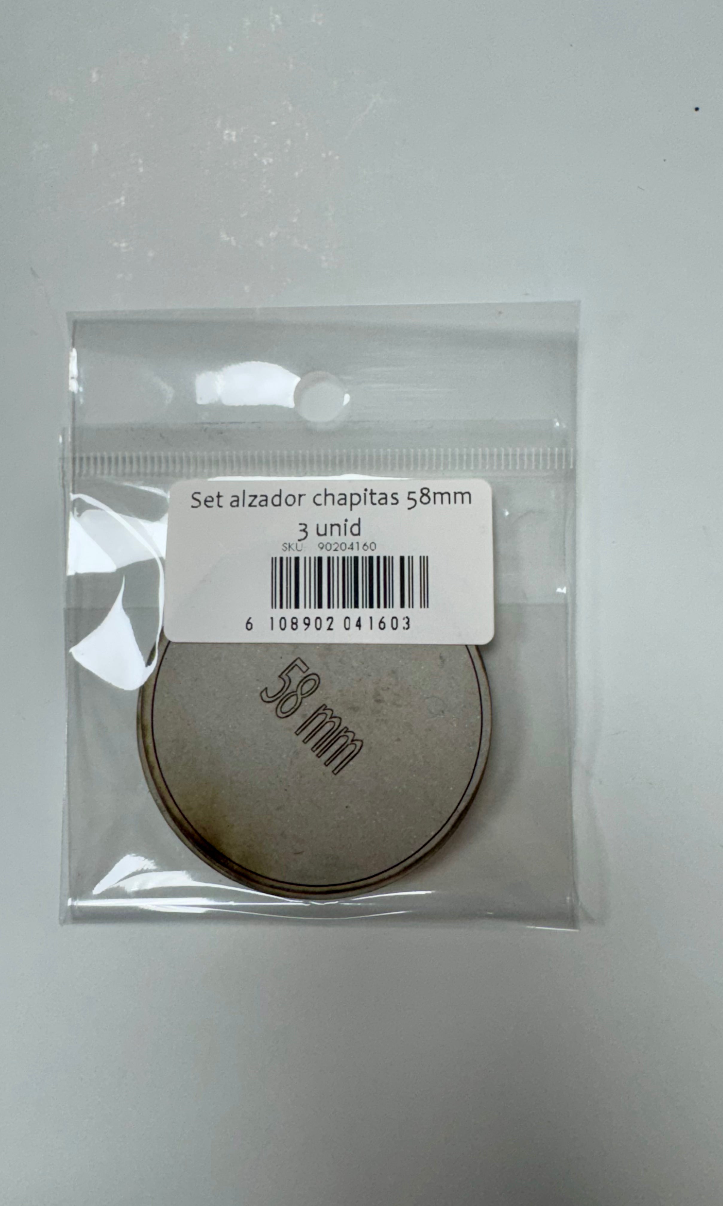Alzador para Chapitas 58 mm 3 uds