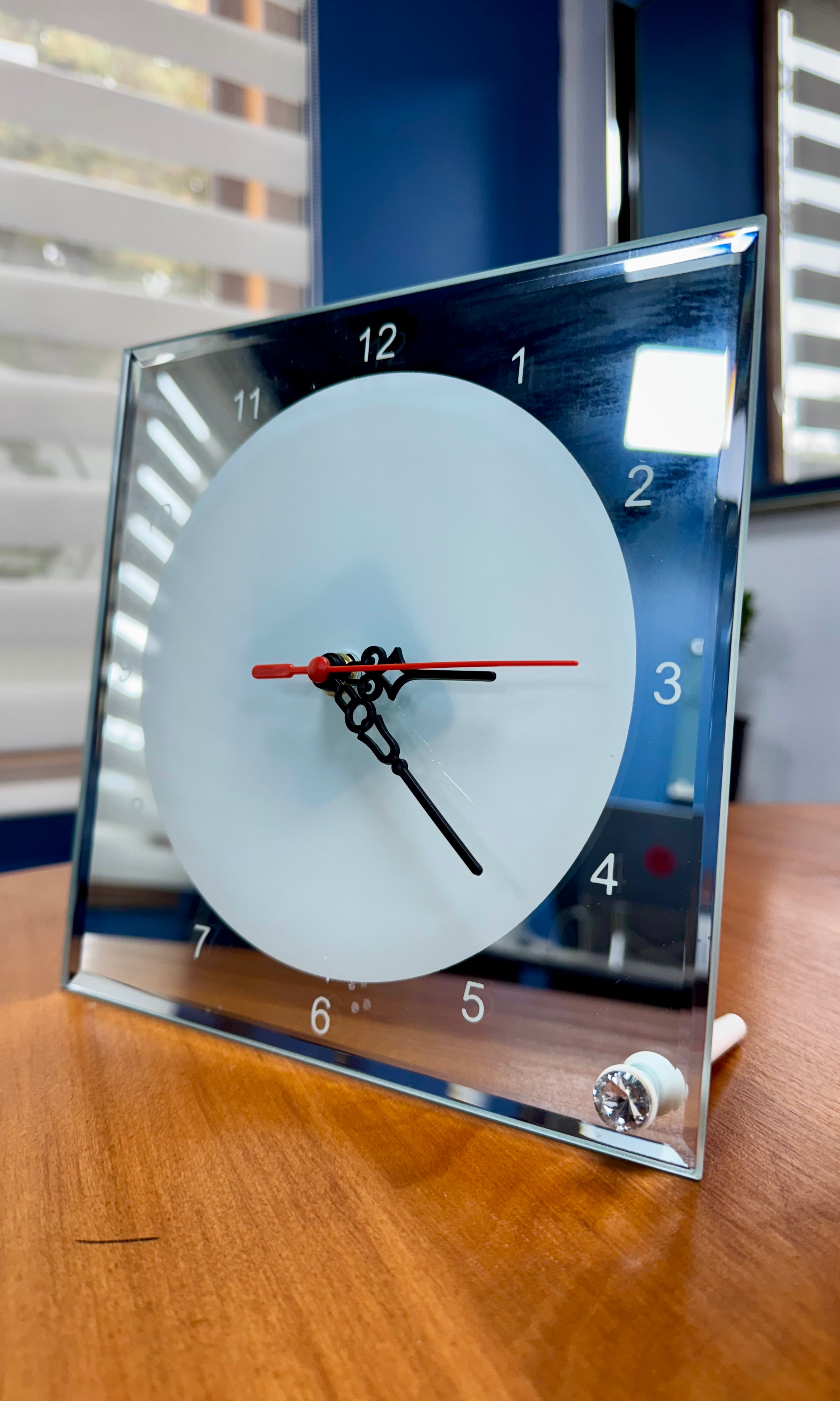 Reloj de Vidrio Espejado Sublimable 20x20 cm