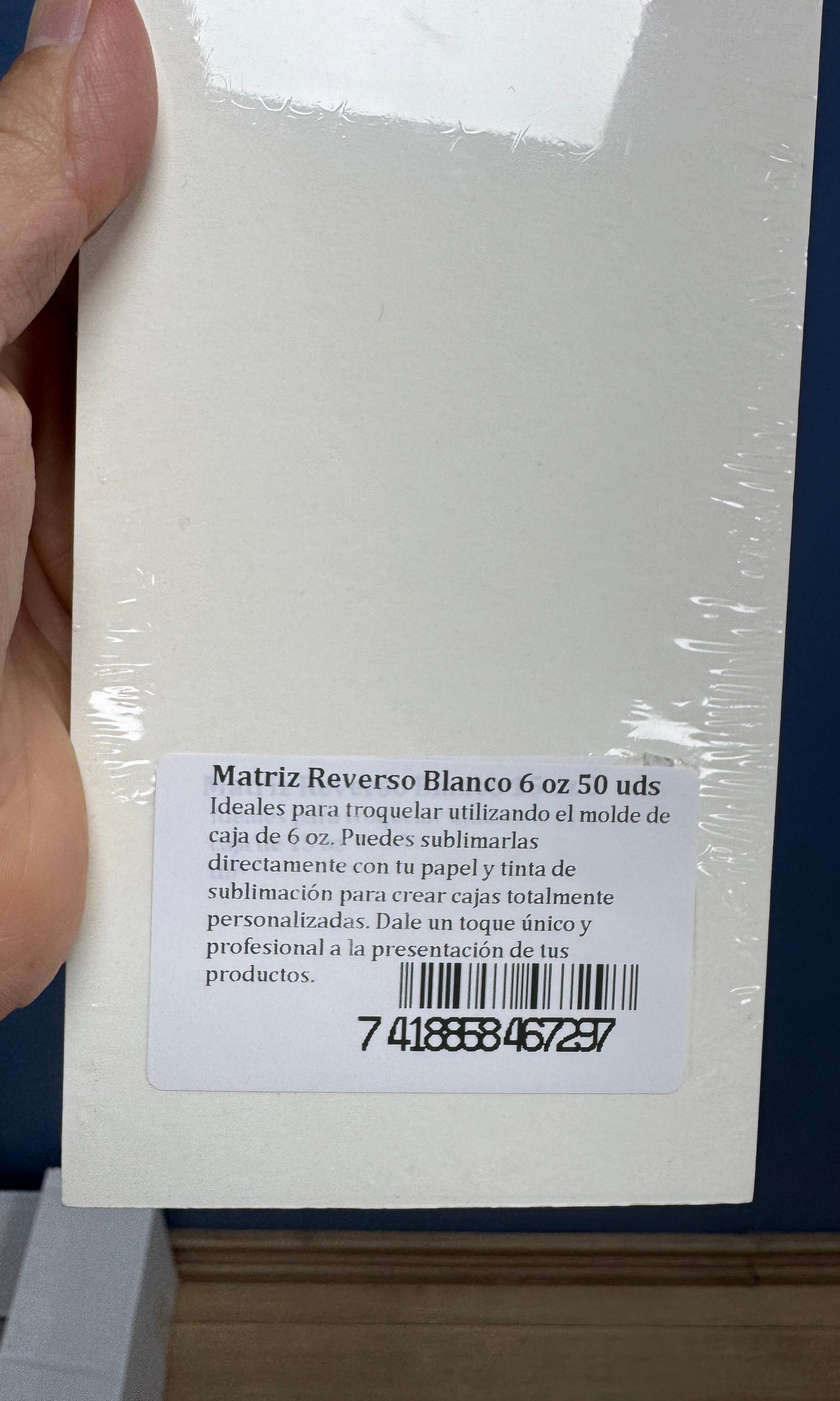 Matriz Reverso Blanco 50 uds 6 oz