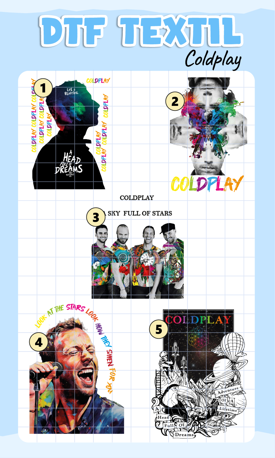 Parche DTF Coldplay