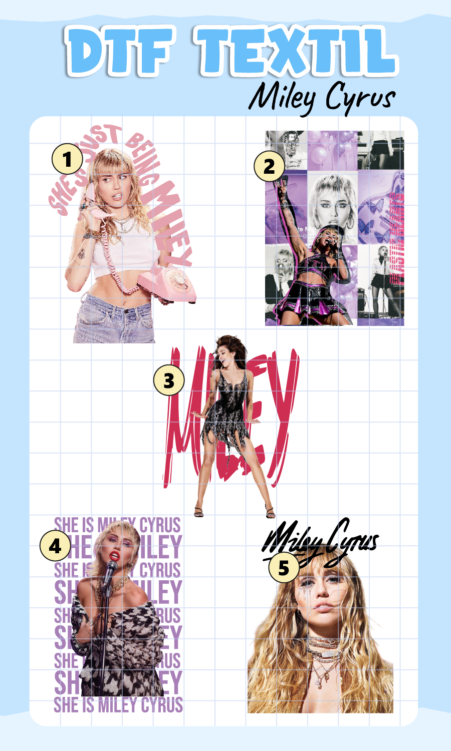 Parche DTF Miley Cyrus