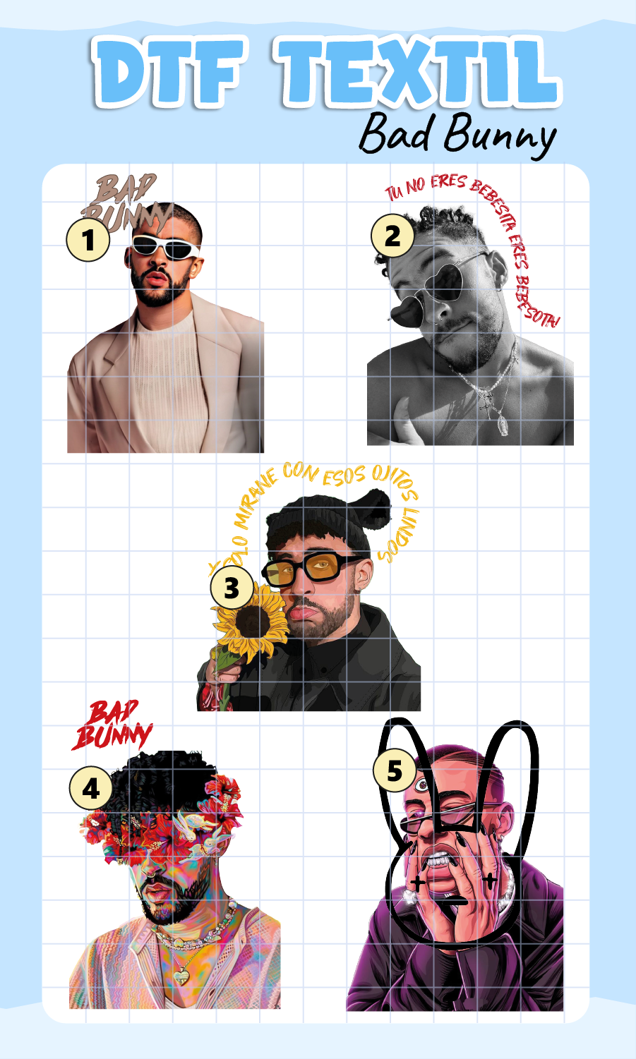Parche DTF Bad Bunny