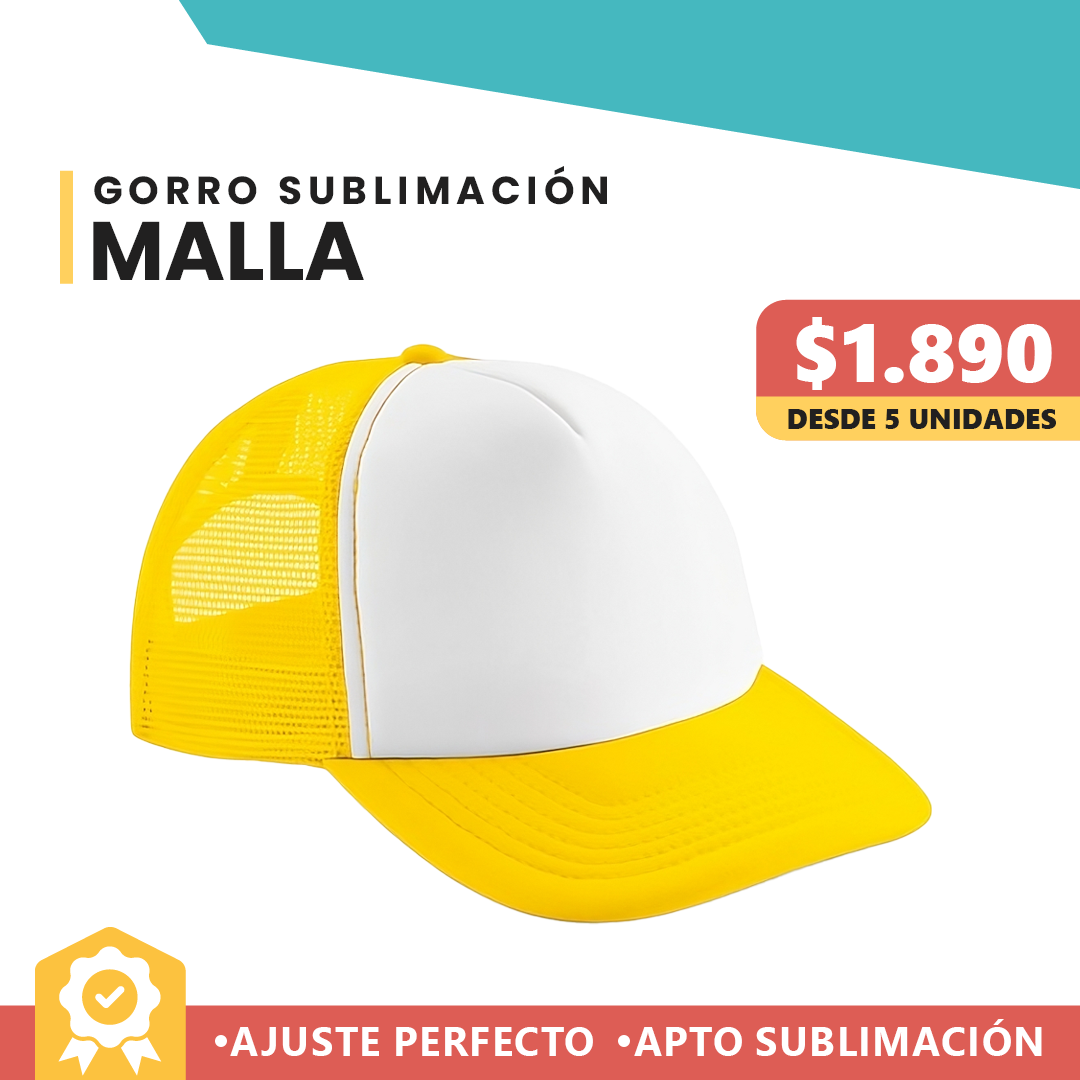Gorro Malla Blanco Amarillo