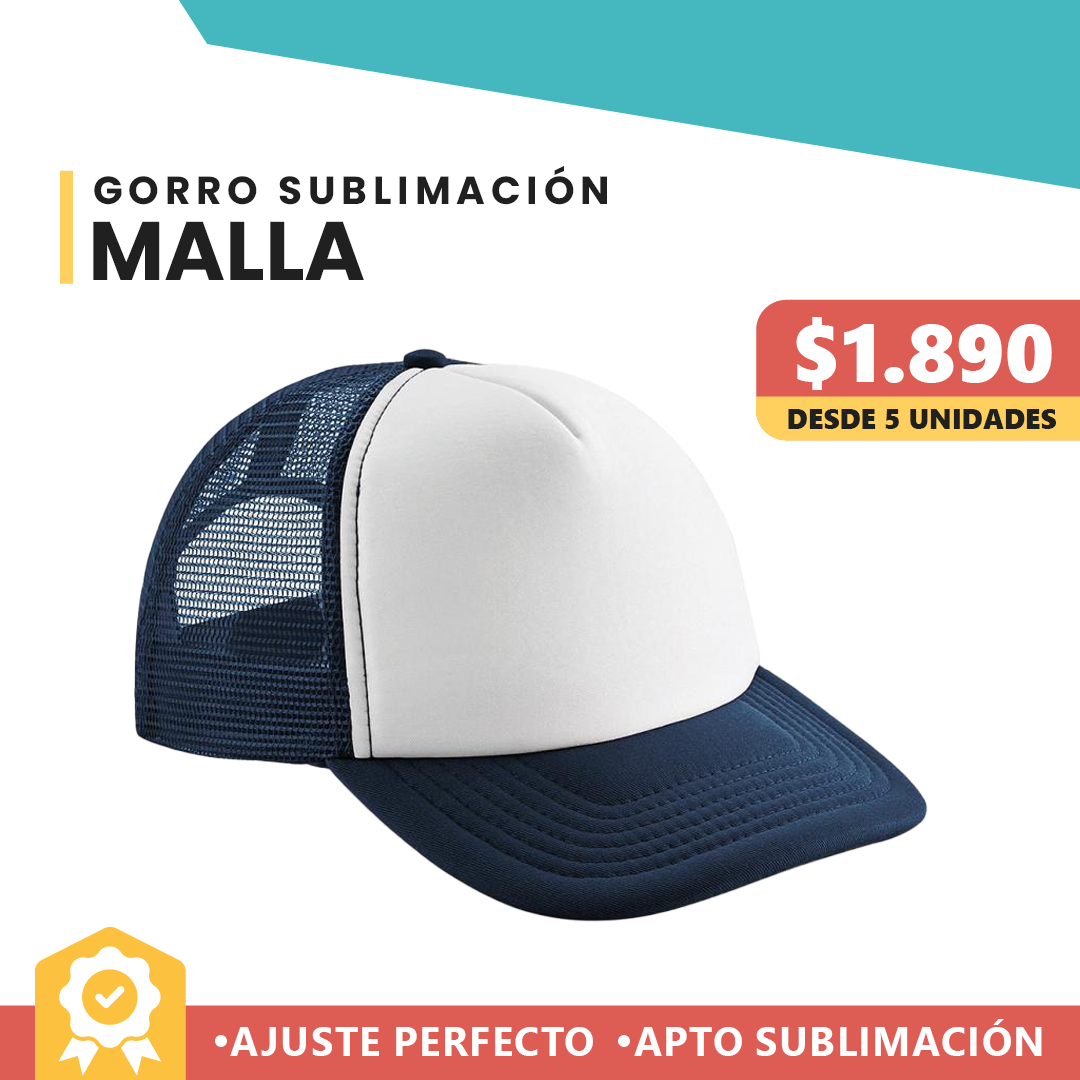 Gorro Malla Blanco Azul Marino