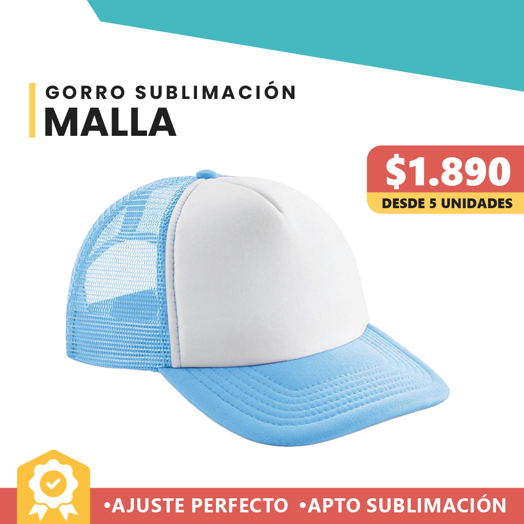 Gorro Malla Blanco Celeste