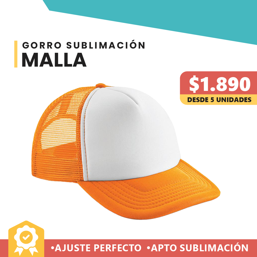 Gorro Malla Blanco Naranjo