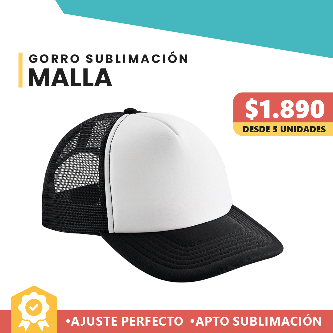 Gorro Malla Blanco Negro