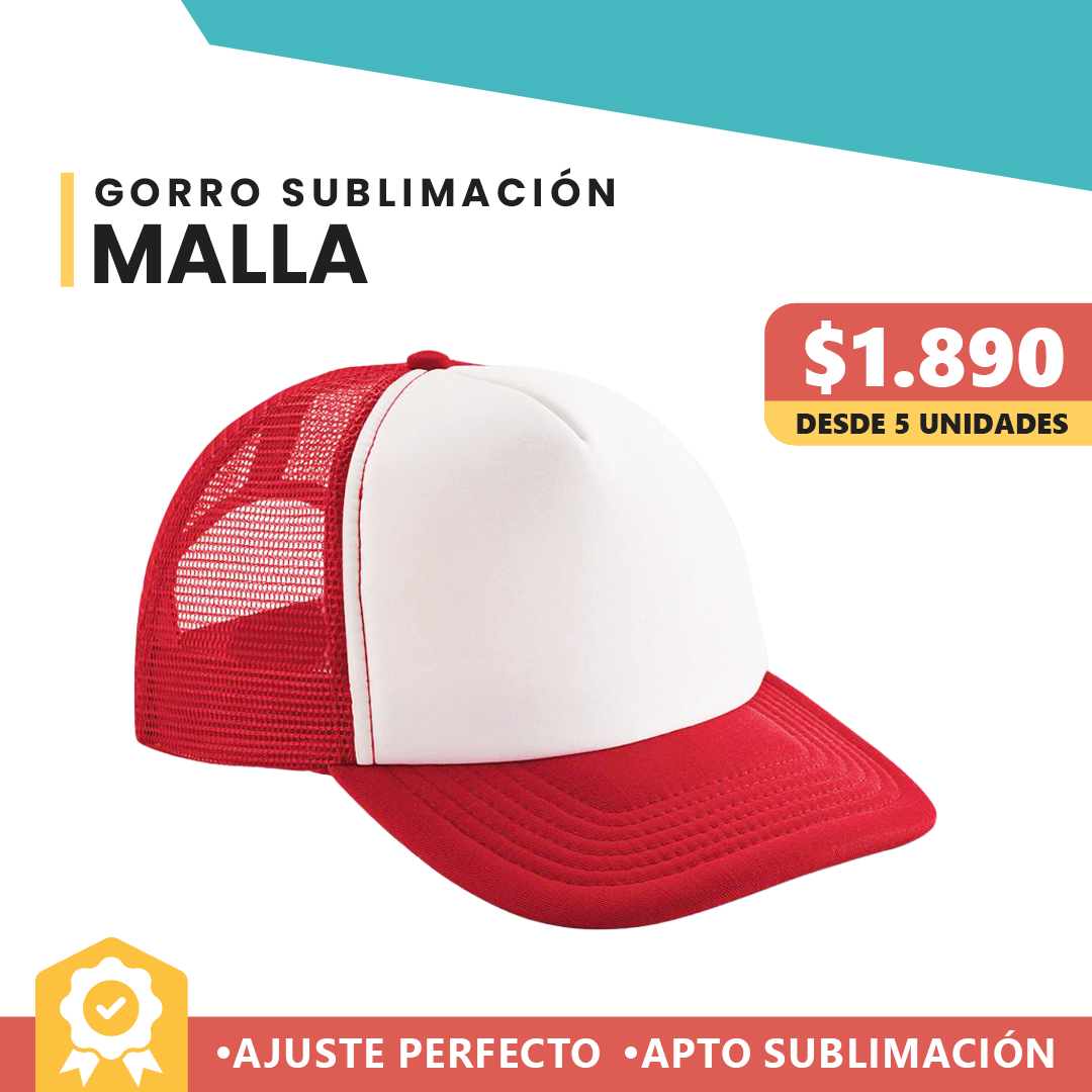 Gorro Malla Blanco Rojo
