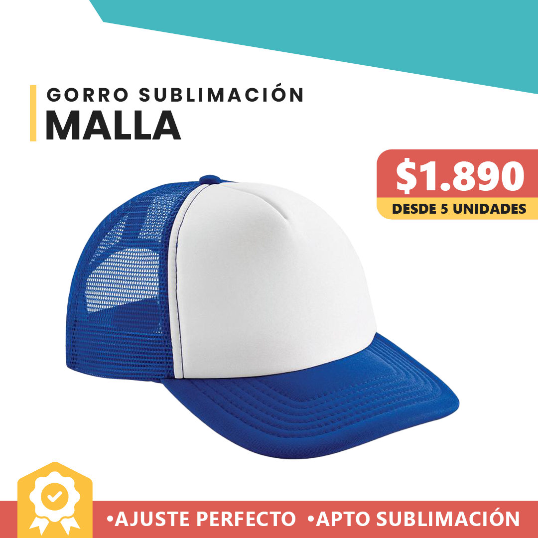 Gorro Malla Blanco Azul