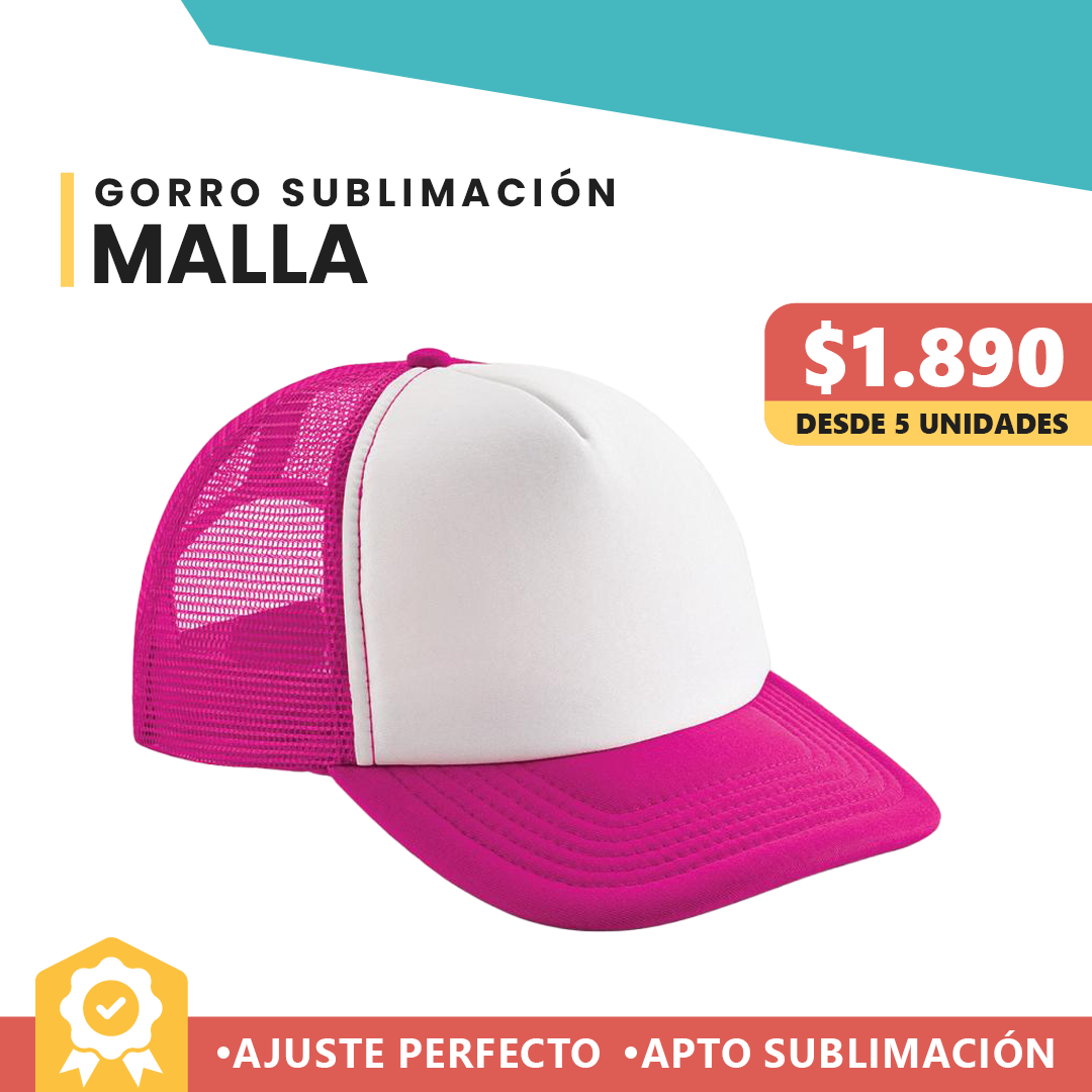 Gorro Malla Blanco Fucsia