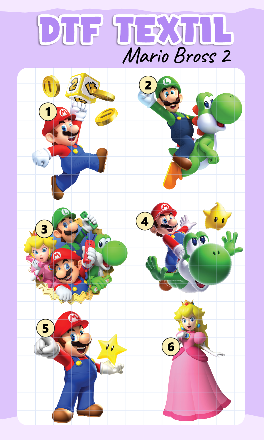 Parche DTF Mario Bross 2