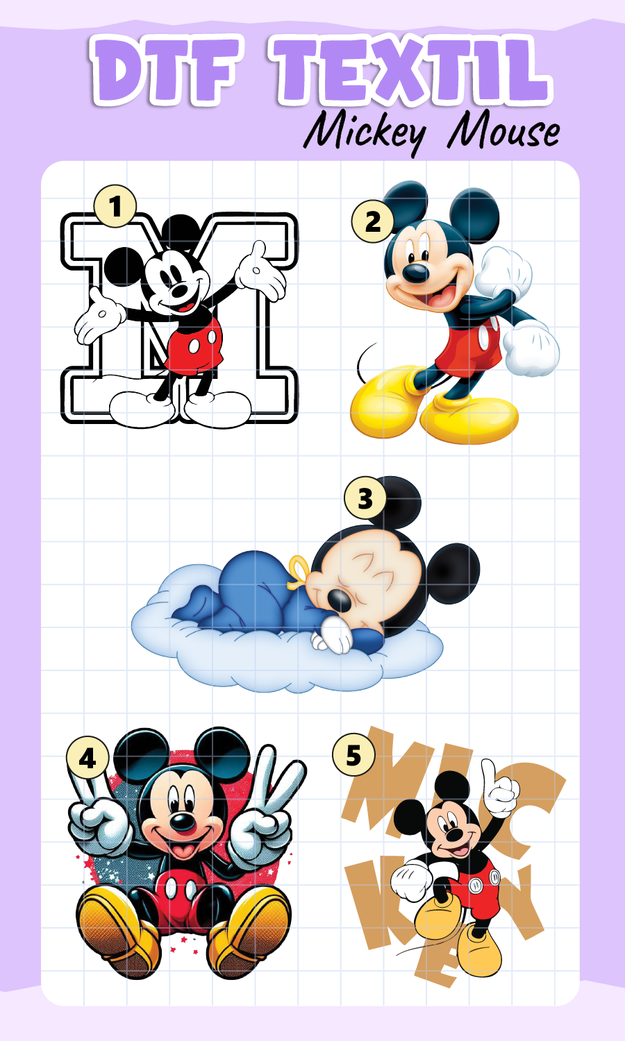 Parche DTF Mickey Mouse