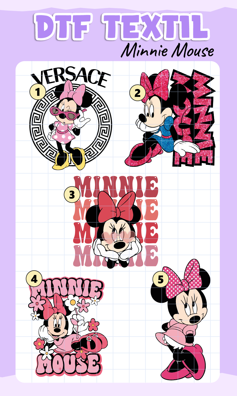 Parche DTF Minnie Mouse