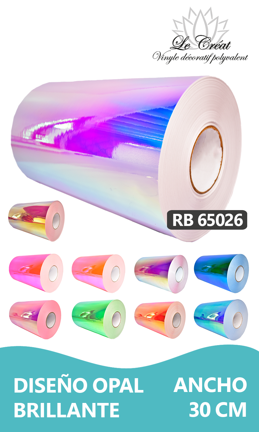 Vinilo decorativo 30 cm Ancho Opal Brillante
