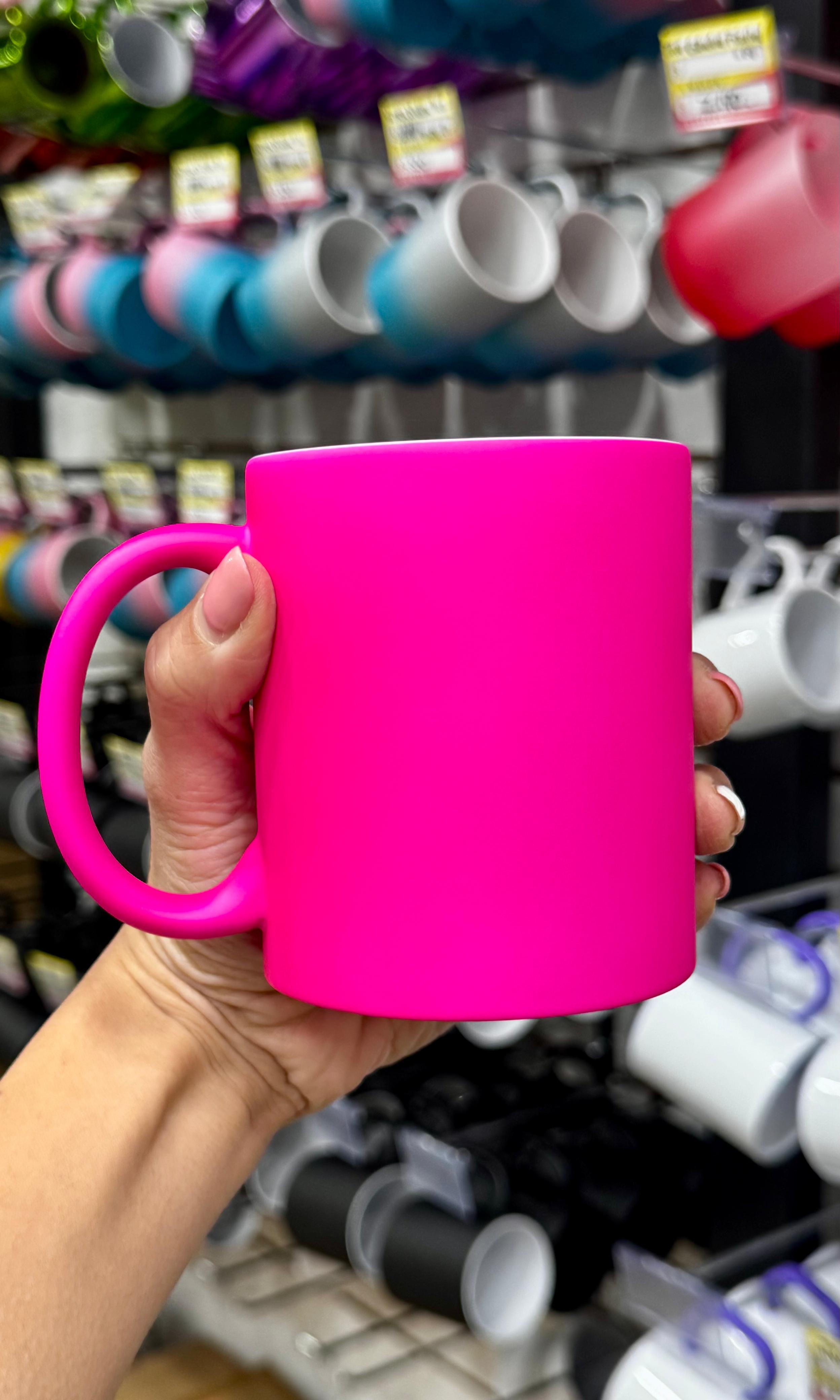 Taza Sublimación Flúor Rosada