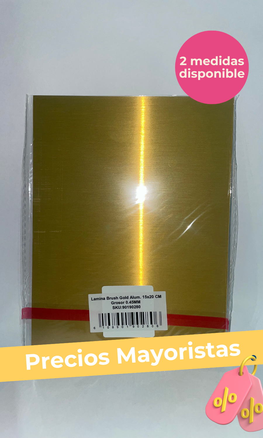 Placa de Aluminio Sublimable Dorado