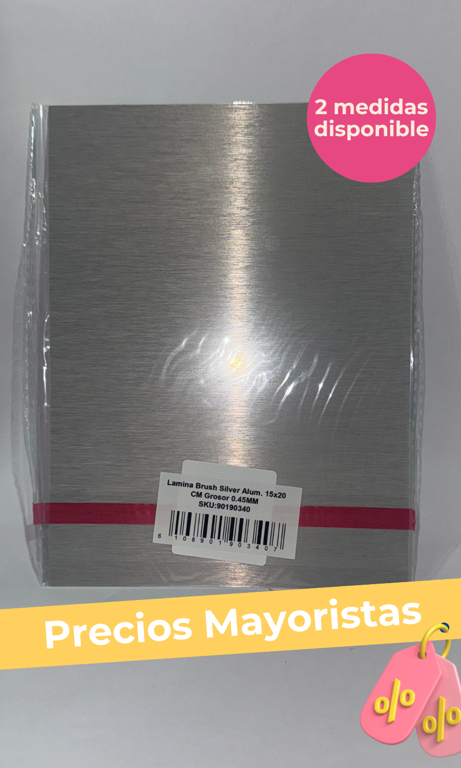 Placa de Aluminio Sublimable Plateado