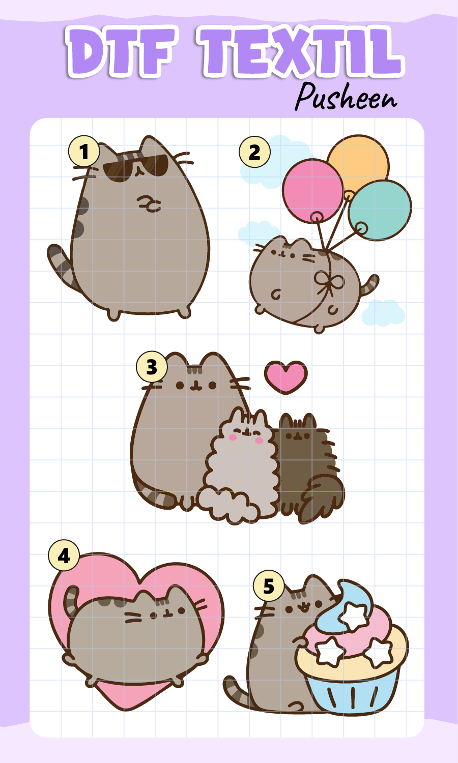 Parche DTF Pusheen