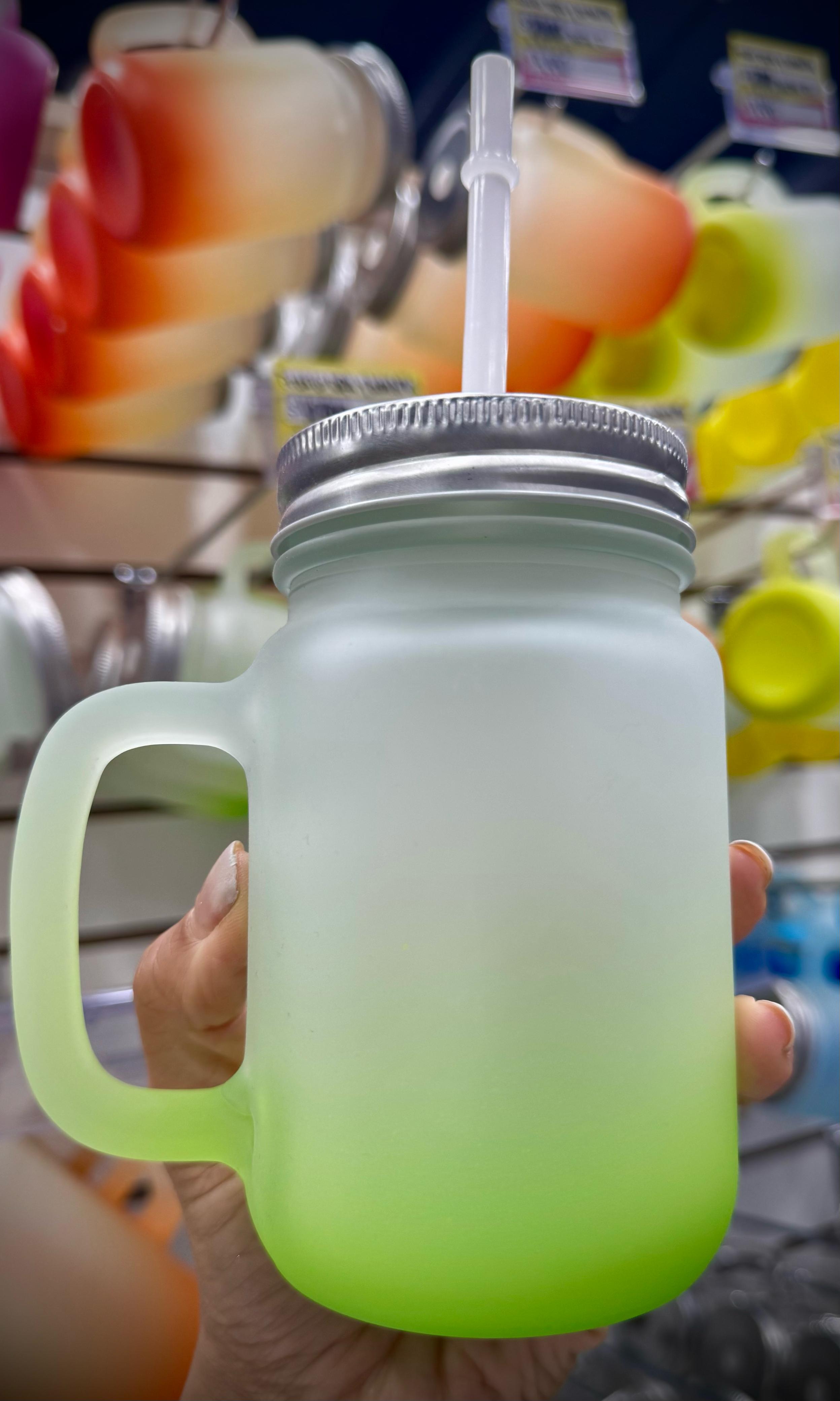 Jarro Frosted Sublimable 15 oz Verde claro