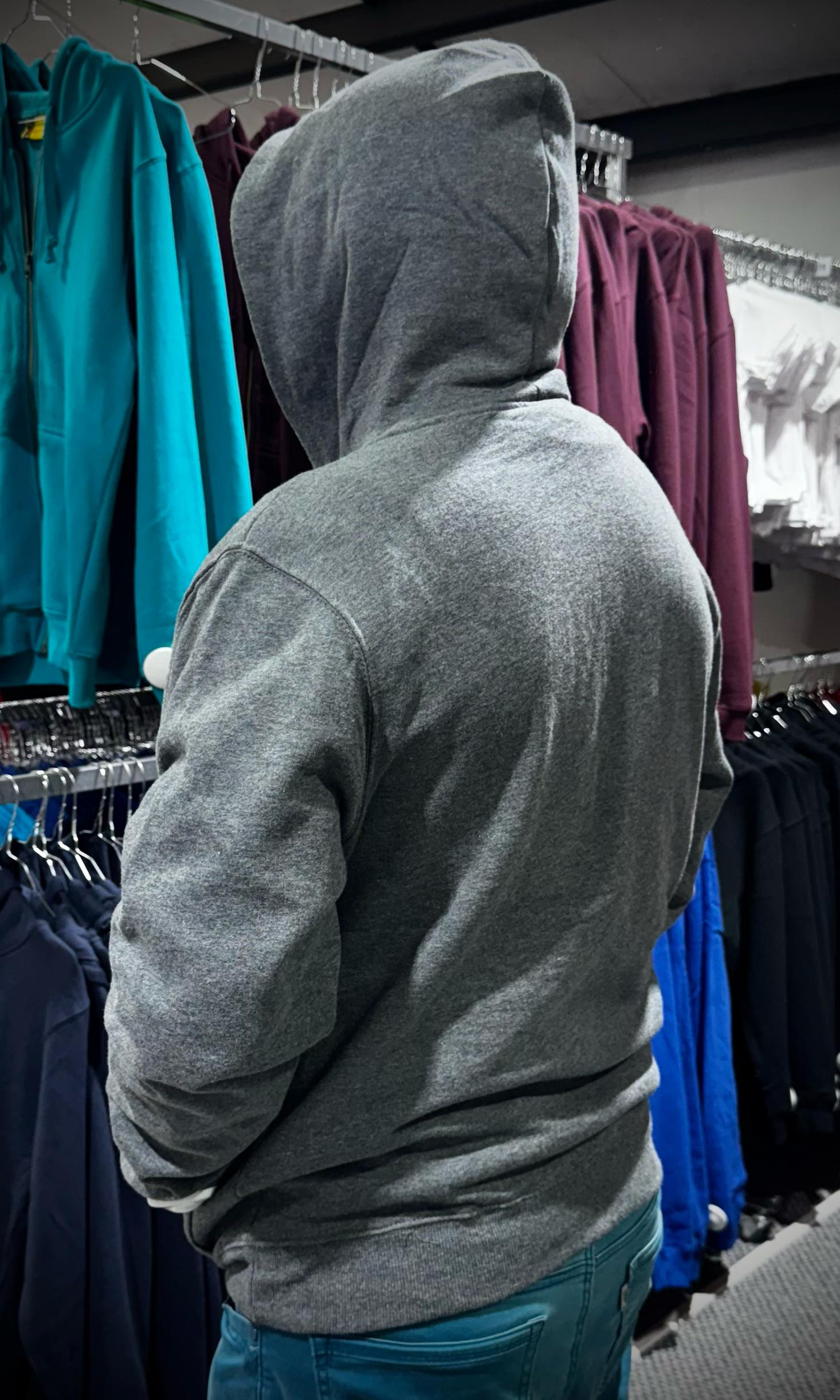 Poleron Canguro Adulto Gris Oscuro